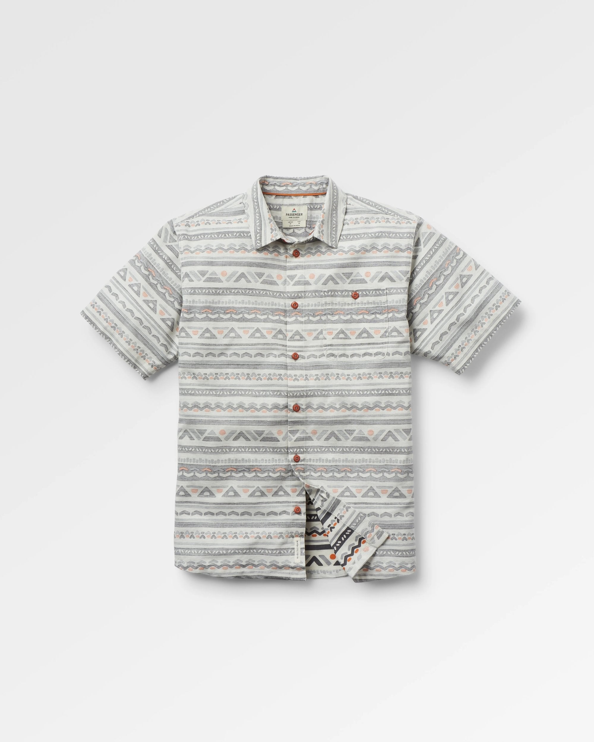 Chill Textured Short Sleeve Shirt - Geo Track Storm Grey