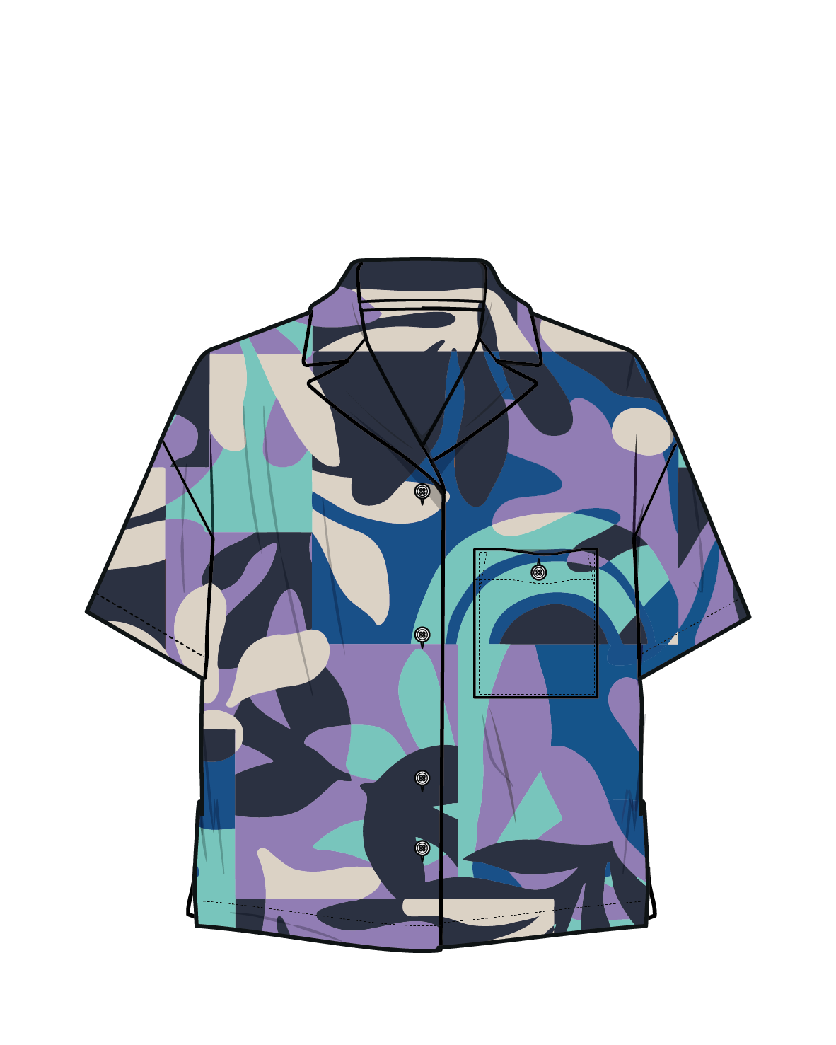 Arden Linen Short Sleeve Shirt - Mountain Foliage Purple