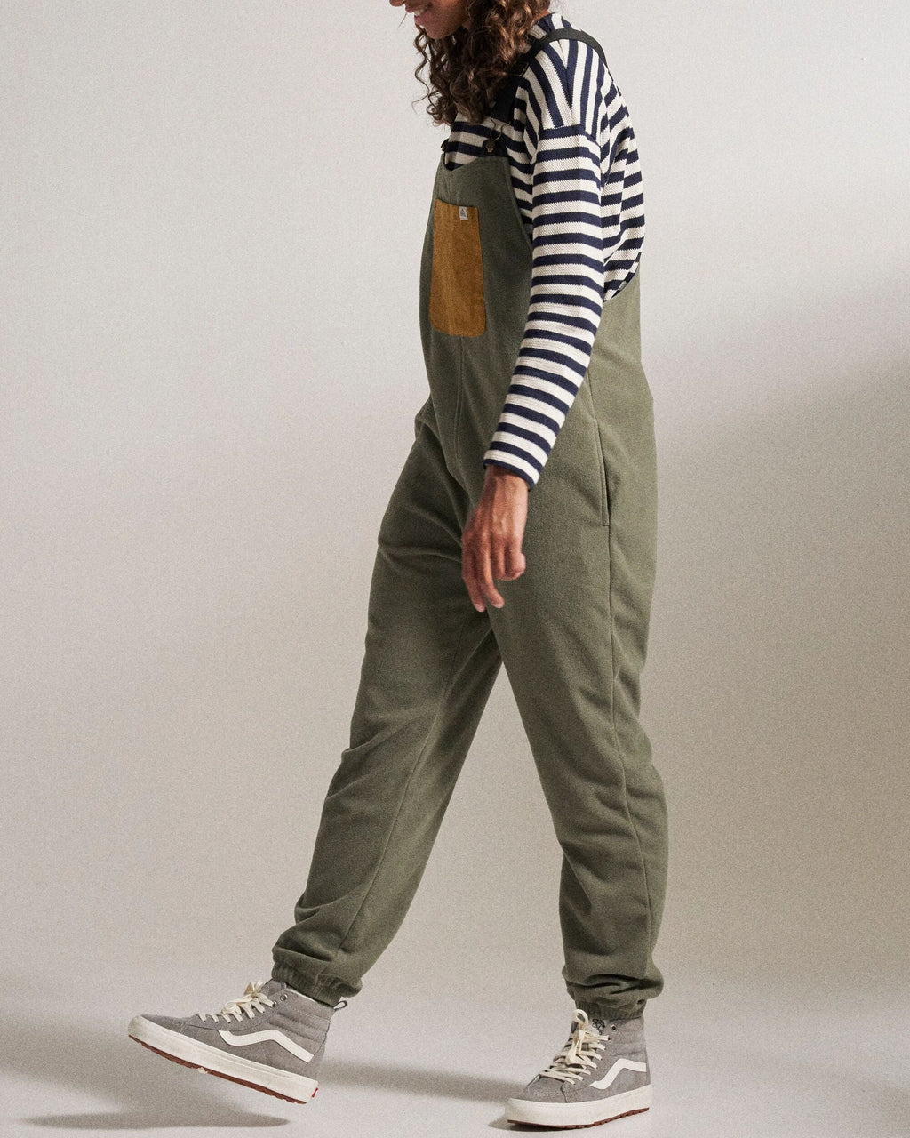 Ace Recycled Polar Fleece Dungarees - Dusty Olive