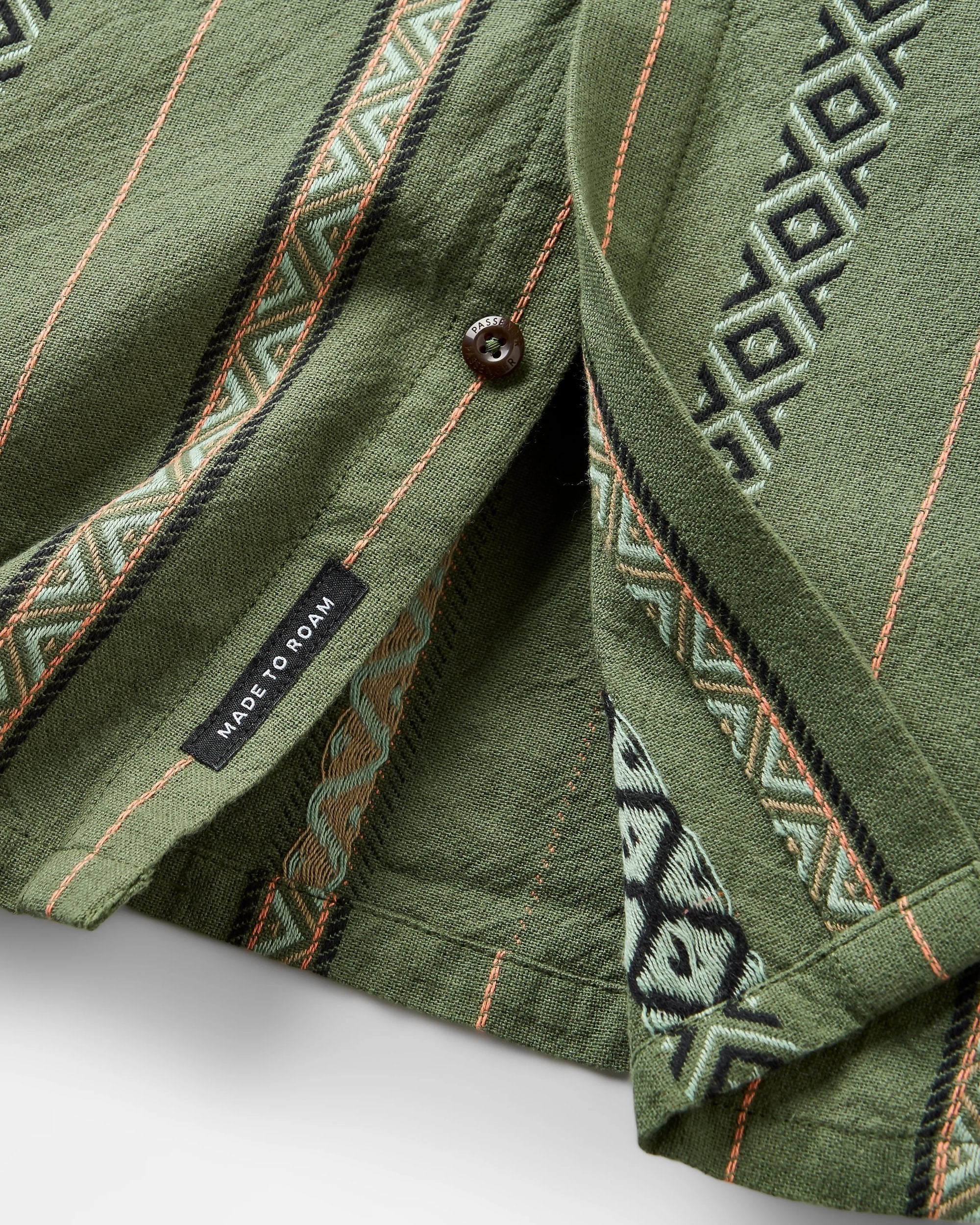 Chill Textured Short Sleeve Shirt - Wild Green Stripe