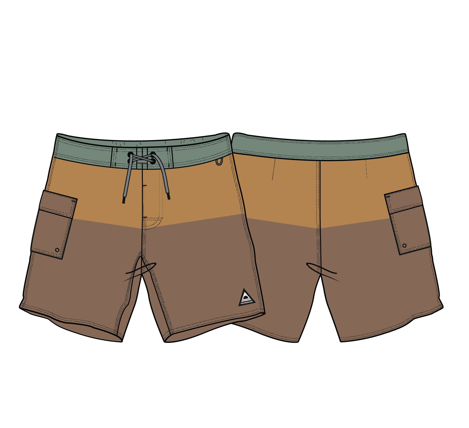 Cutback NetPlus® Recycled Boardshort - Spruce Yellow/Toffee