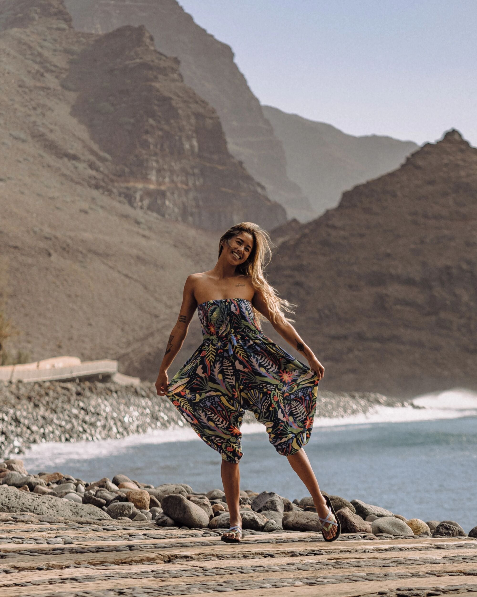 Daylily Loose Trouser - Abstract Seaweed Tidal Blue