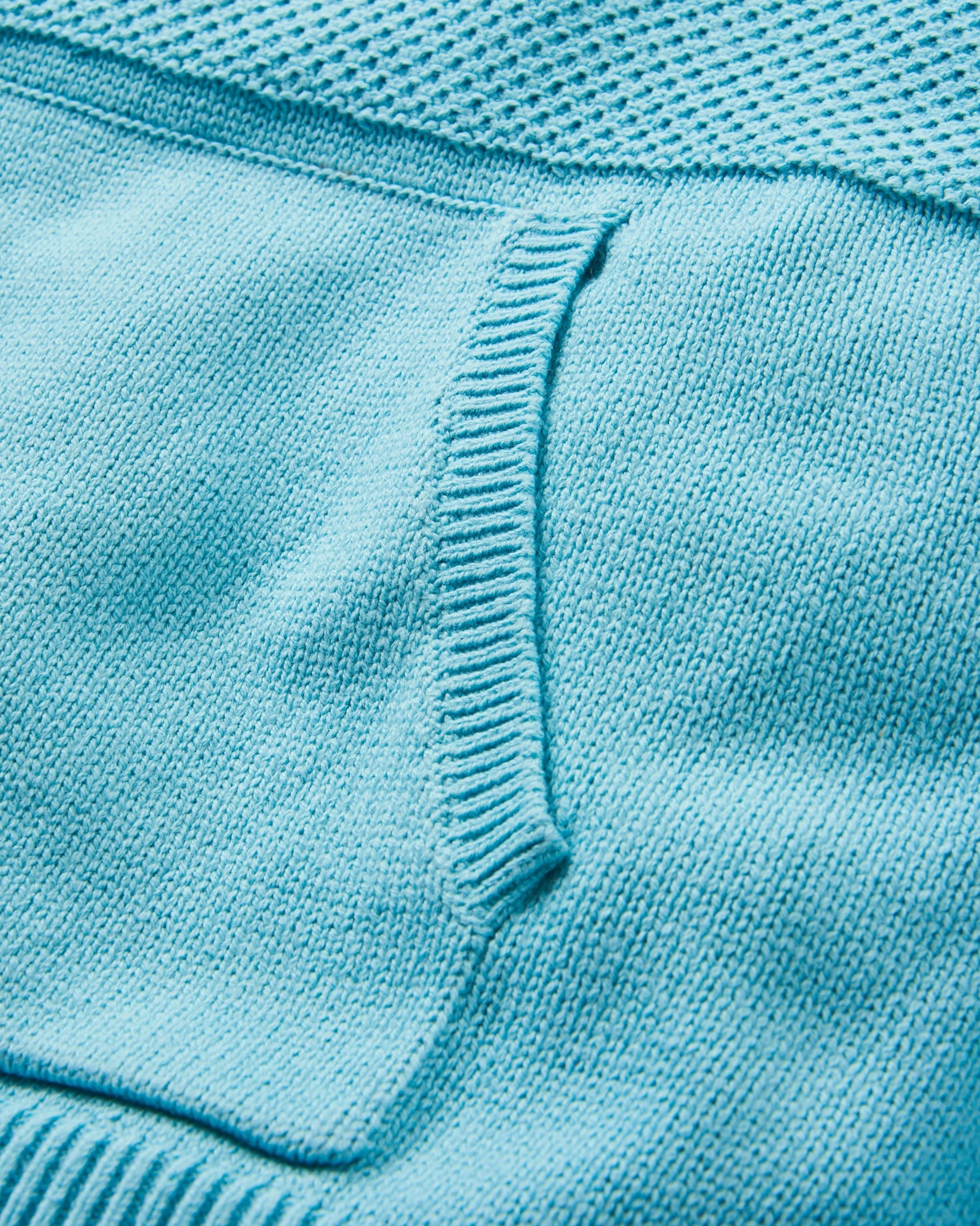 Cove Organic Cotton Knitted Hoodie - Retro Blue