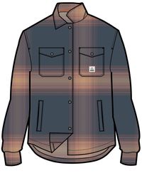East Recycled Polar Fleece Shirt - Rich Navy/ Red Ochre Check