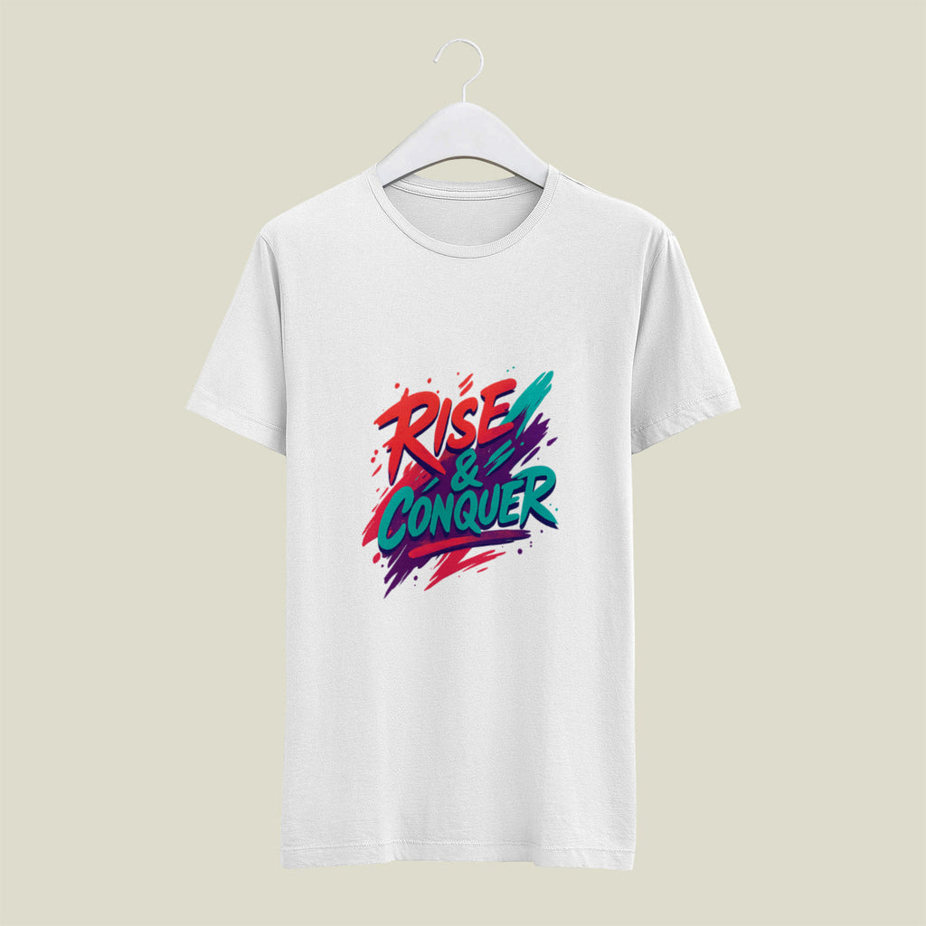Rise & Conquer Graphic Tee – Men’s Black 180 GSM Premium Cotton