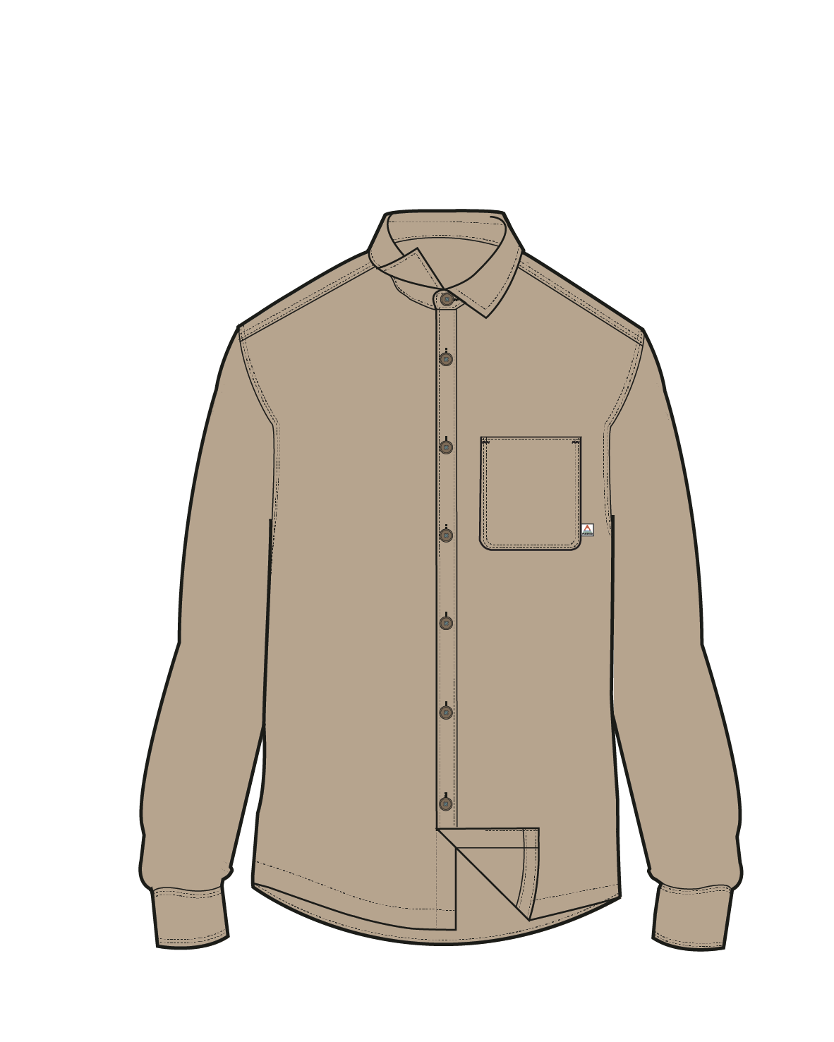 Arica Textured Organic Cotton Shirt - Stone