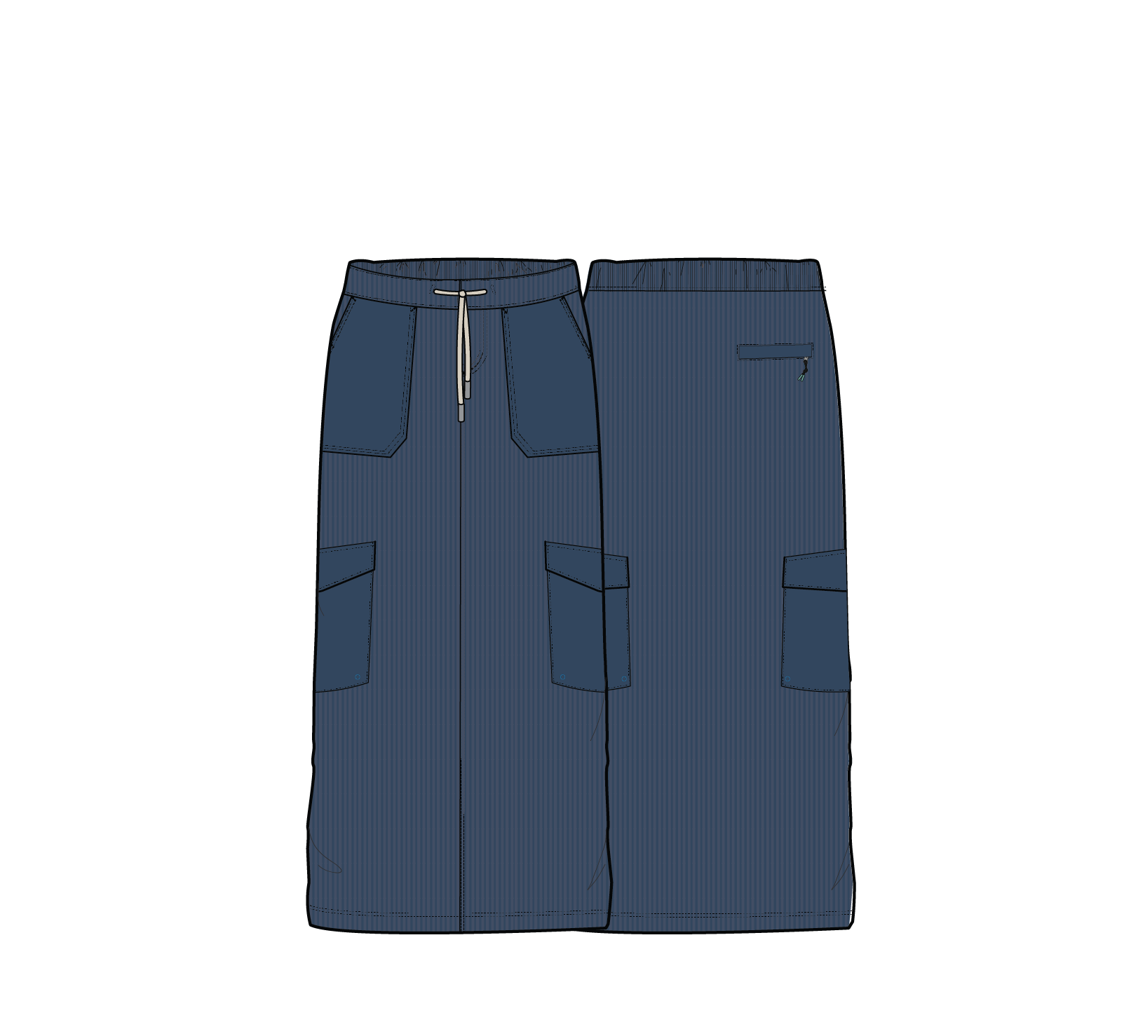 Avian Cord Maxi Skirt - Dark Denim