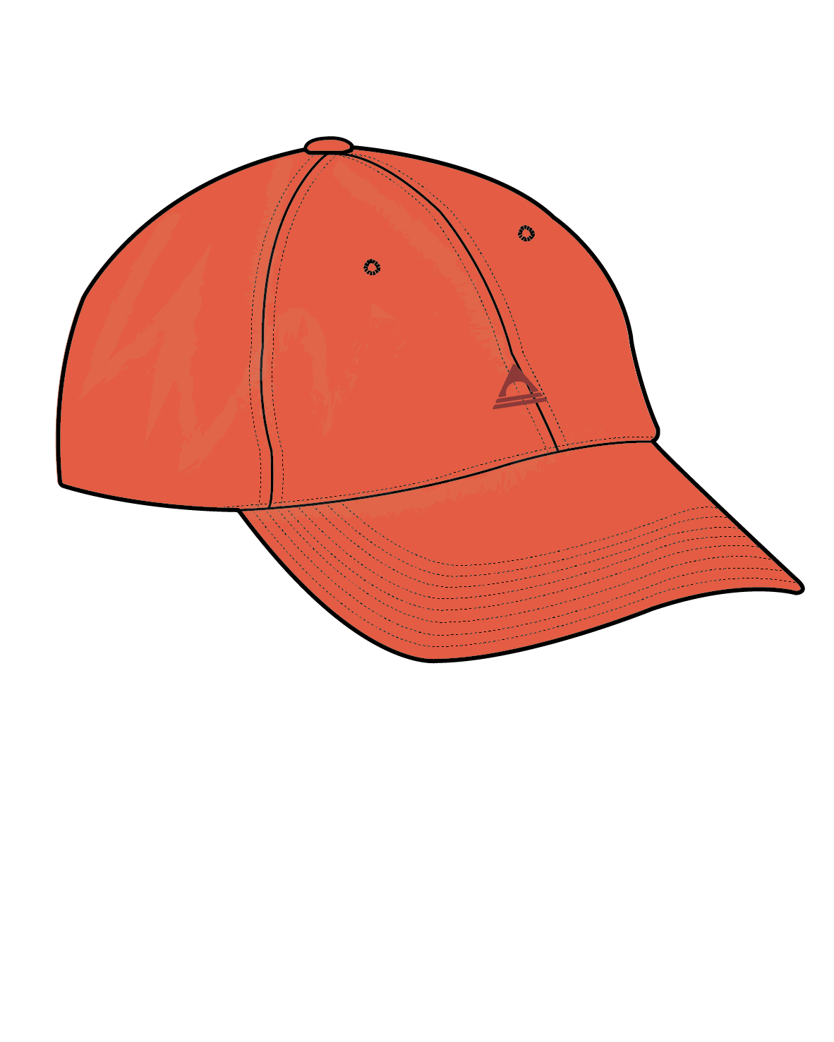 Classic Recycled Cotton 6 Panel Cap - Ember Orange