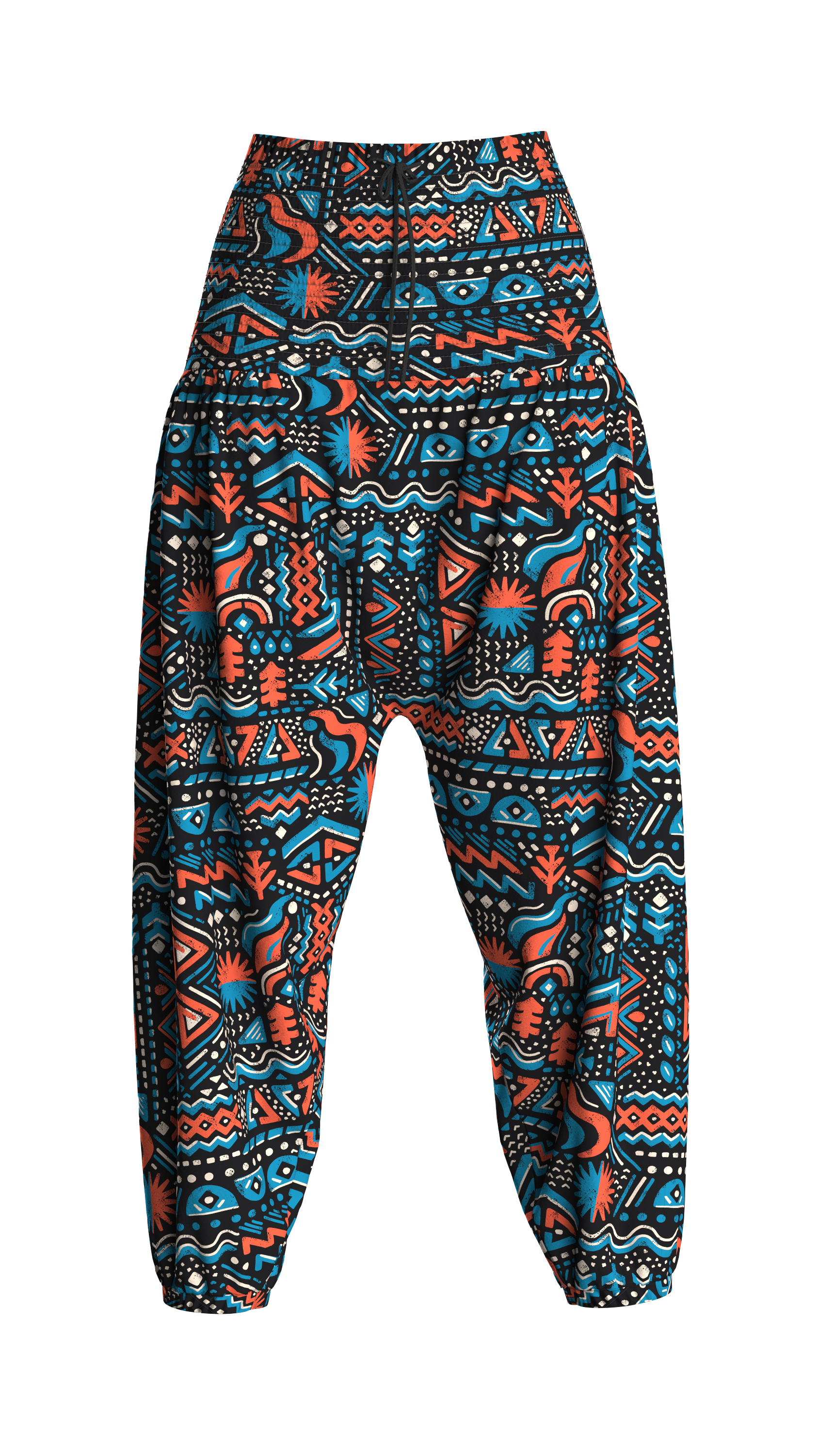 Daylily Loose Trouser - Elemental Geo Black