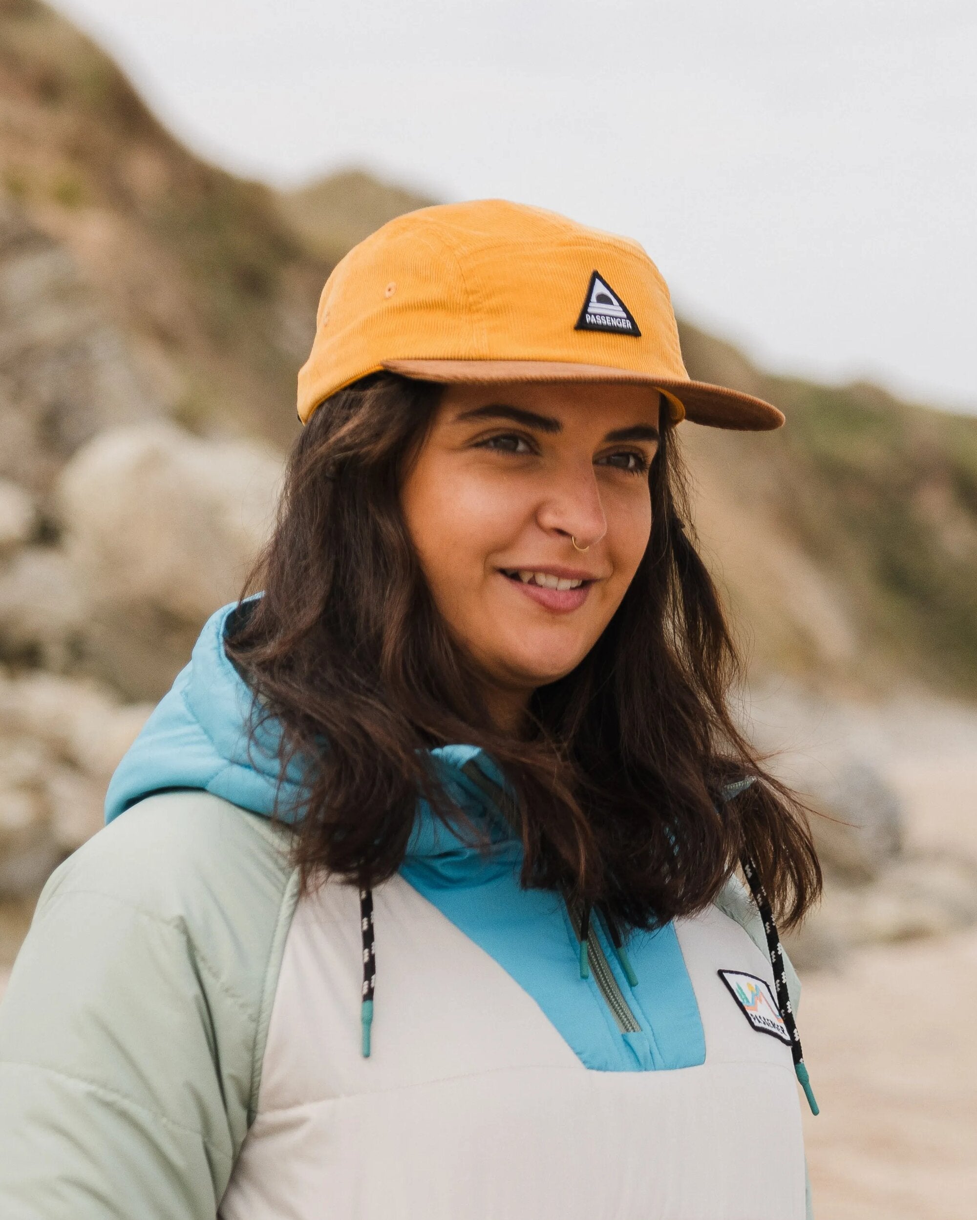 Fixie Recycled Cord 5 Panel Cap - Golden Spice