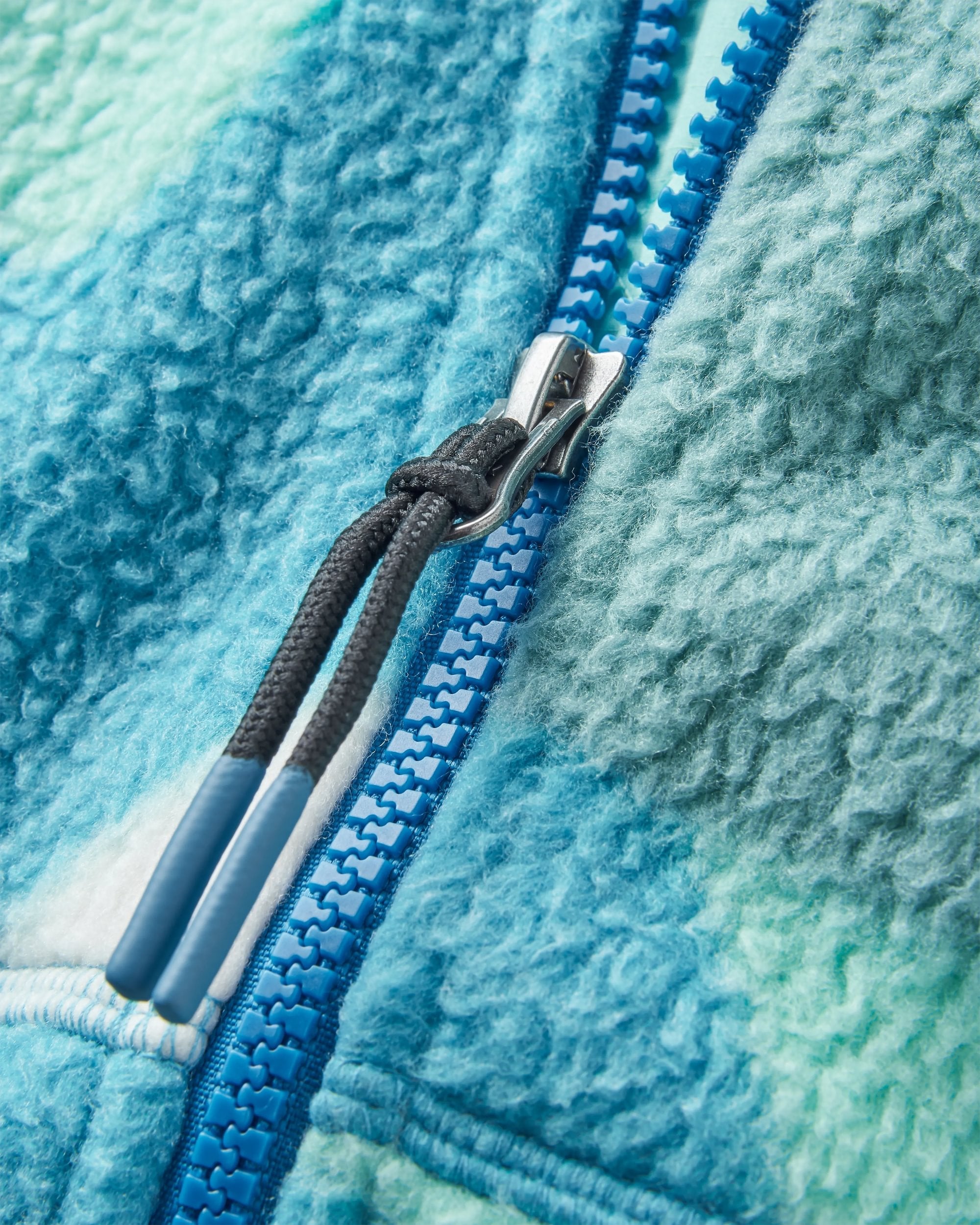 Fairbanks Full Zip Recycled Sherpa Fleece - Vista Patchwork Aqua