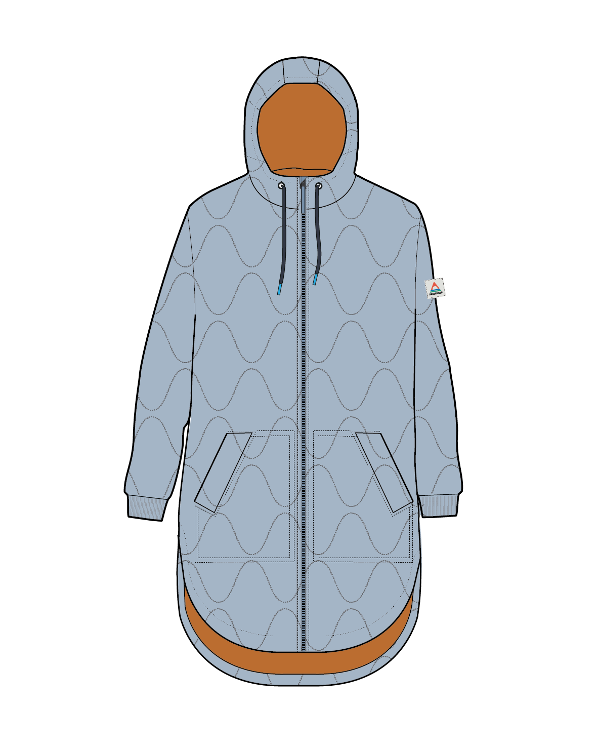 Flora Long Recycled Insulated Parka - Faded Denim