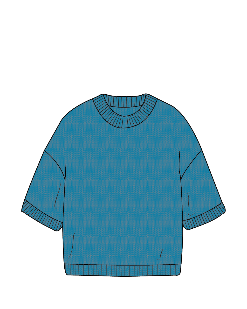 Homely Short Sleeve Knitted Jumper - Bluejay