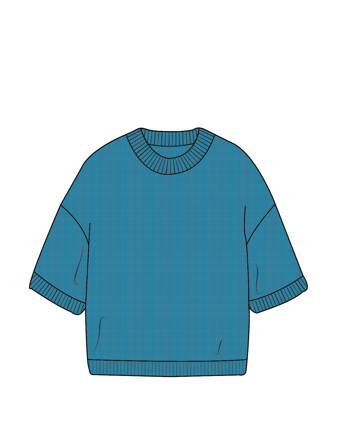 Homely Short Sleeve Knitted Jumper - Bluejay