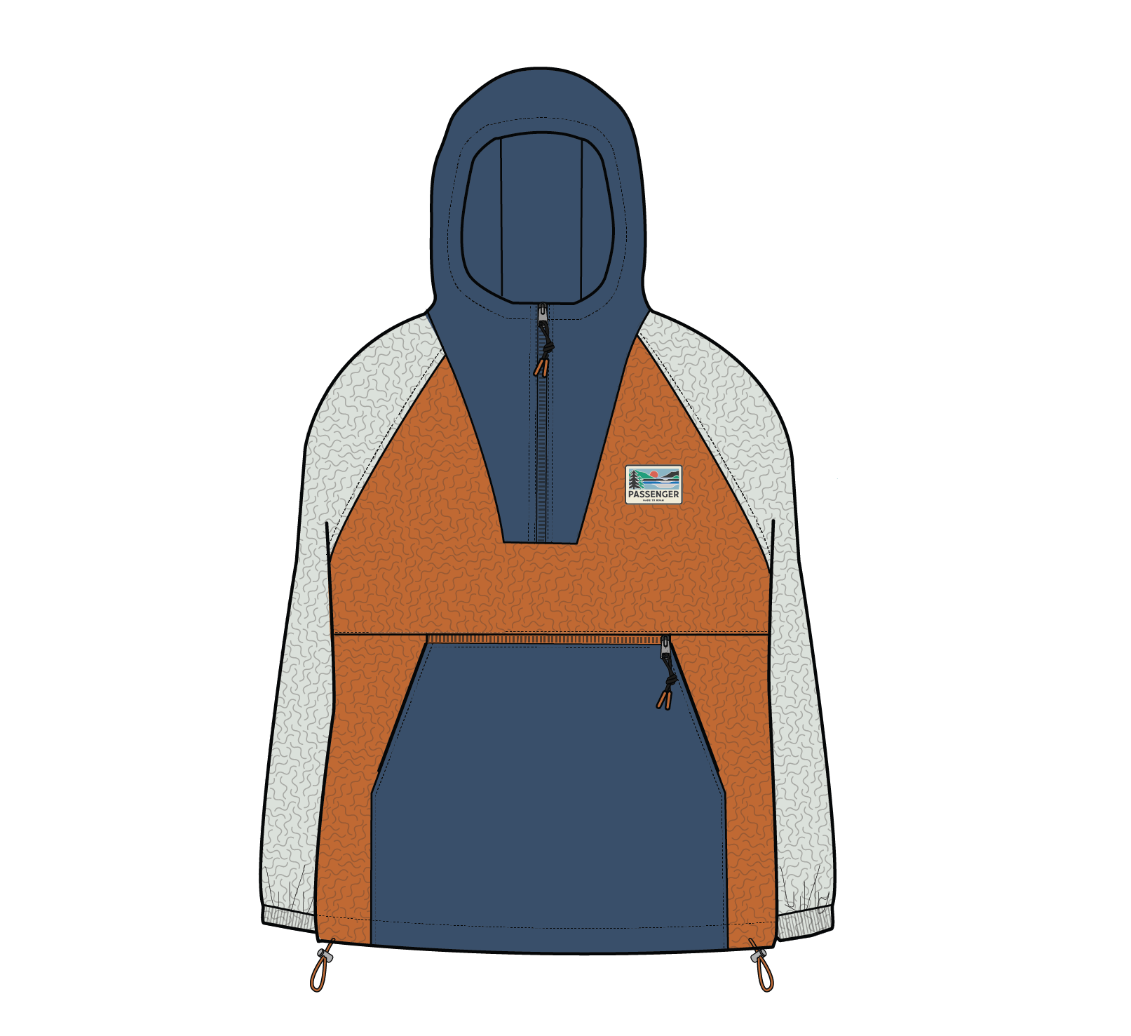 Alexander Recycled Hooded Polar Fleece - Sunrise Orange