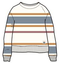 Graceful Textured LS Top - Multi Stripe