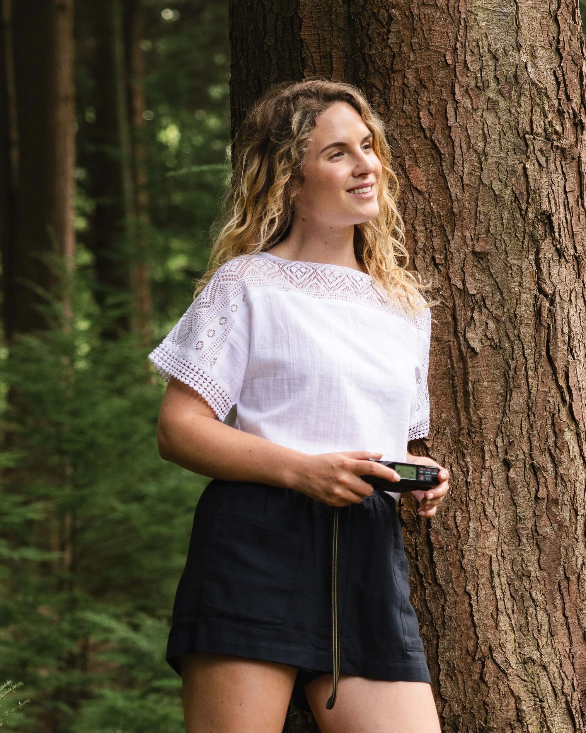 Flurry Woven Top - White