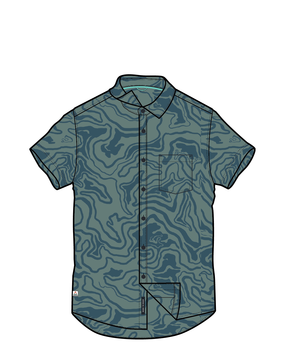 365 Recycled Active Shirt - Strata Swirl Arctic