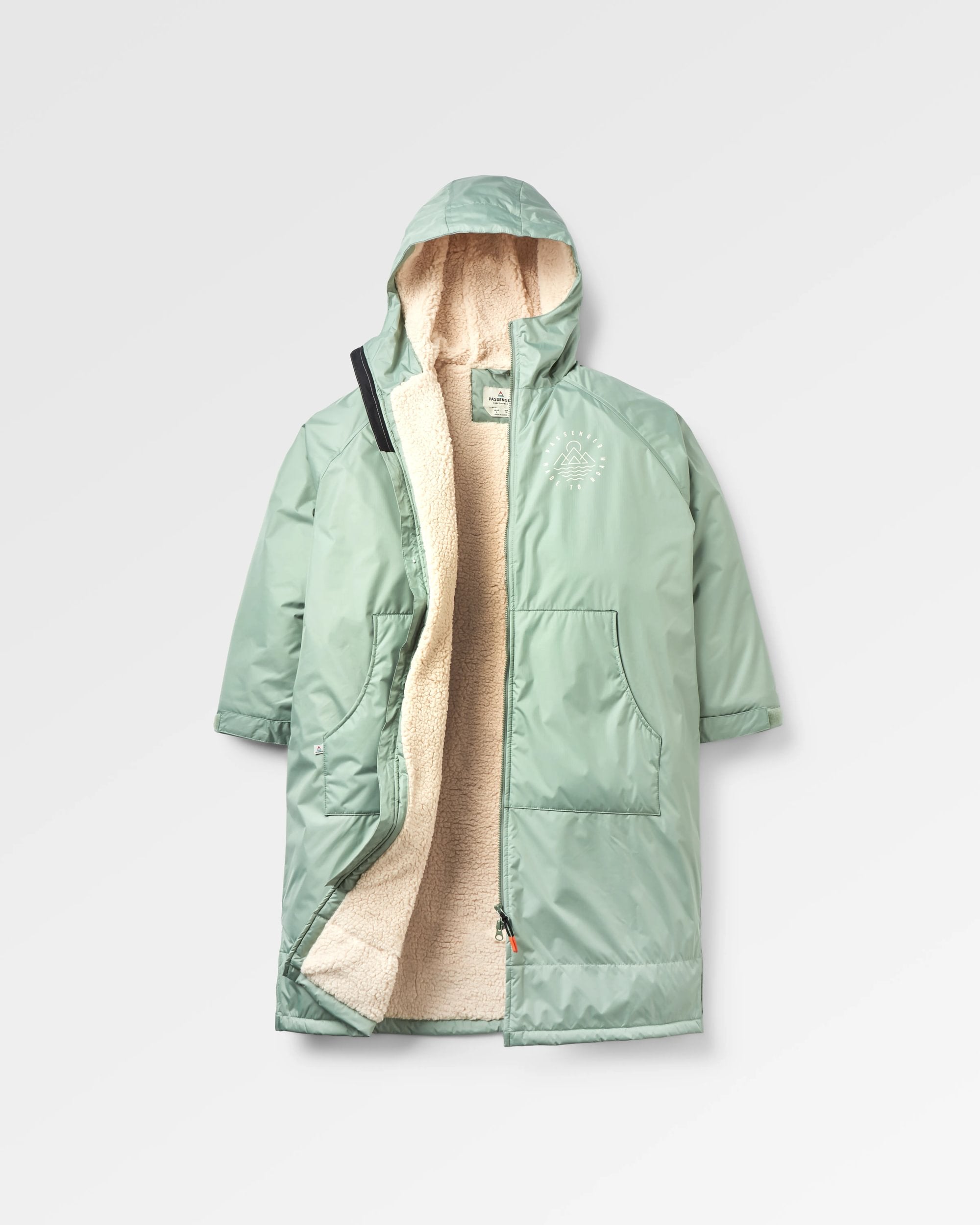 Escapism Recycled Sherpa Lined Changing Robe - Pistachio