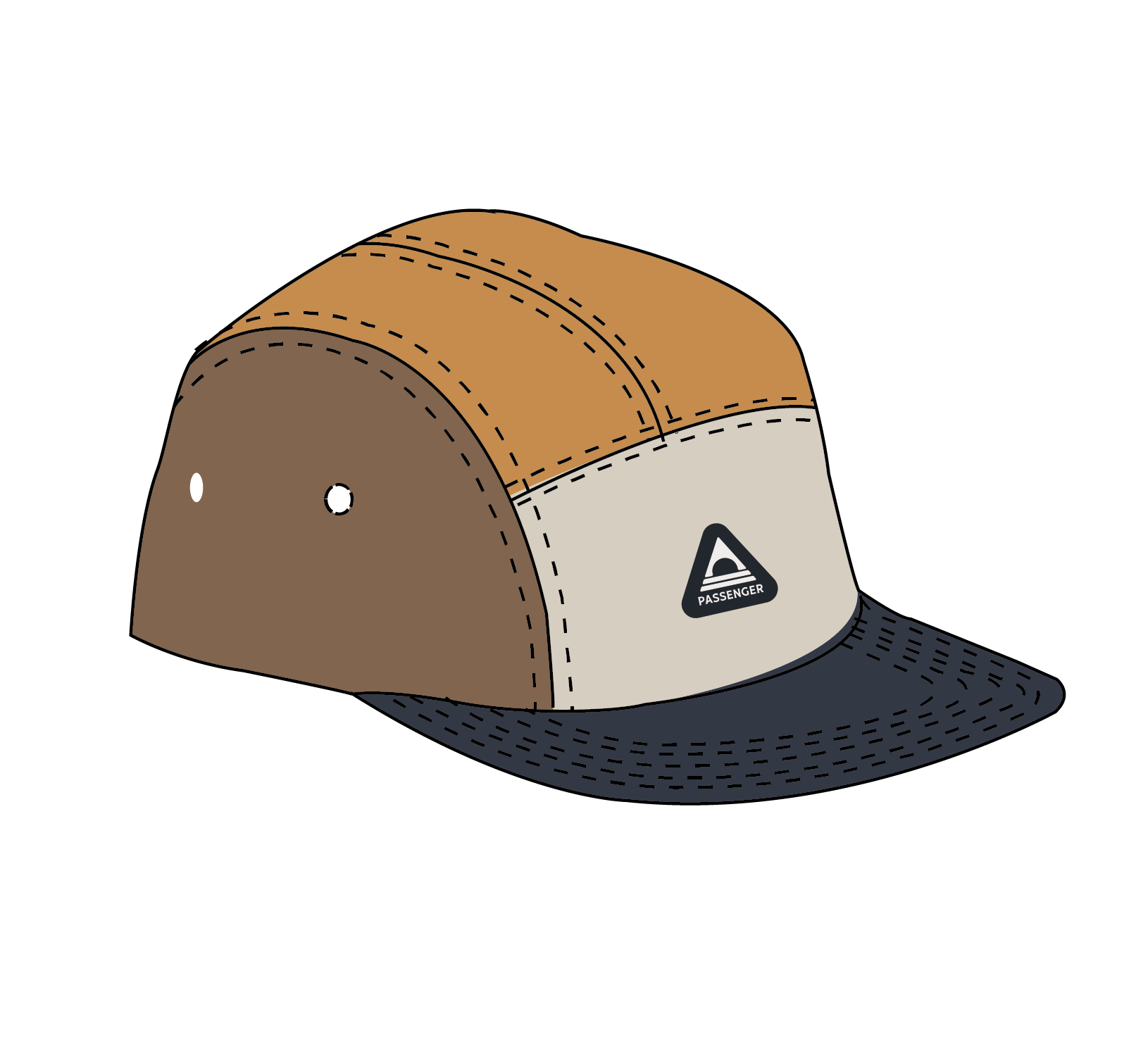 Fixie Recycled 5 Panel Cap - Spruce Yellow/Toffee