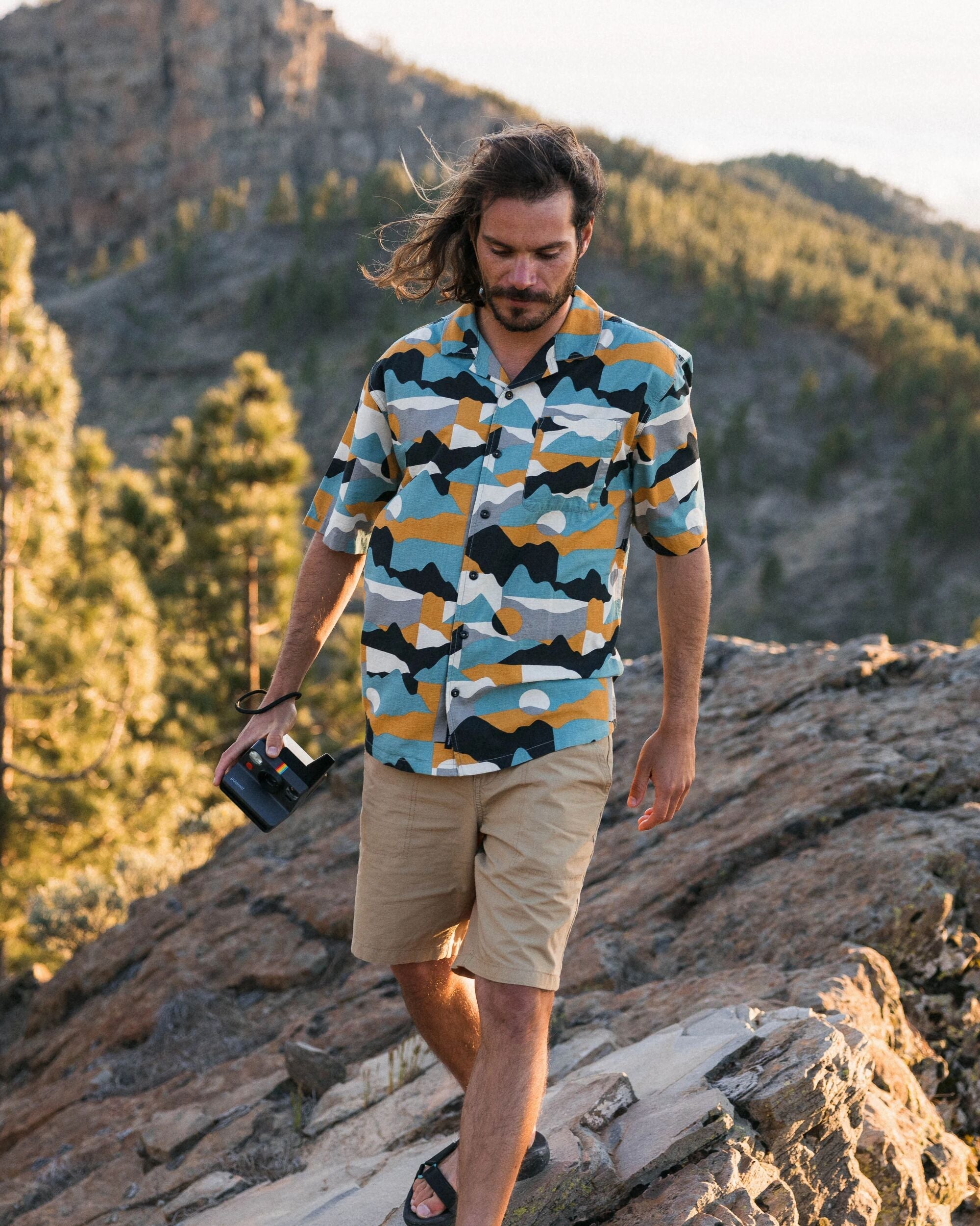 Cove Organic Cotton Textured Shirt - Vista Patchwork Arctic
