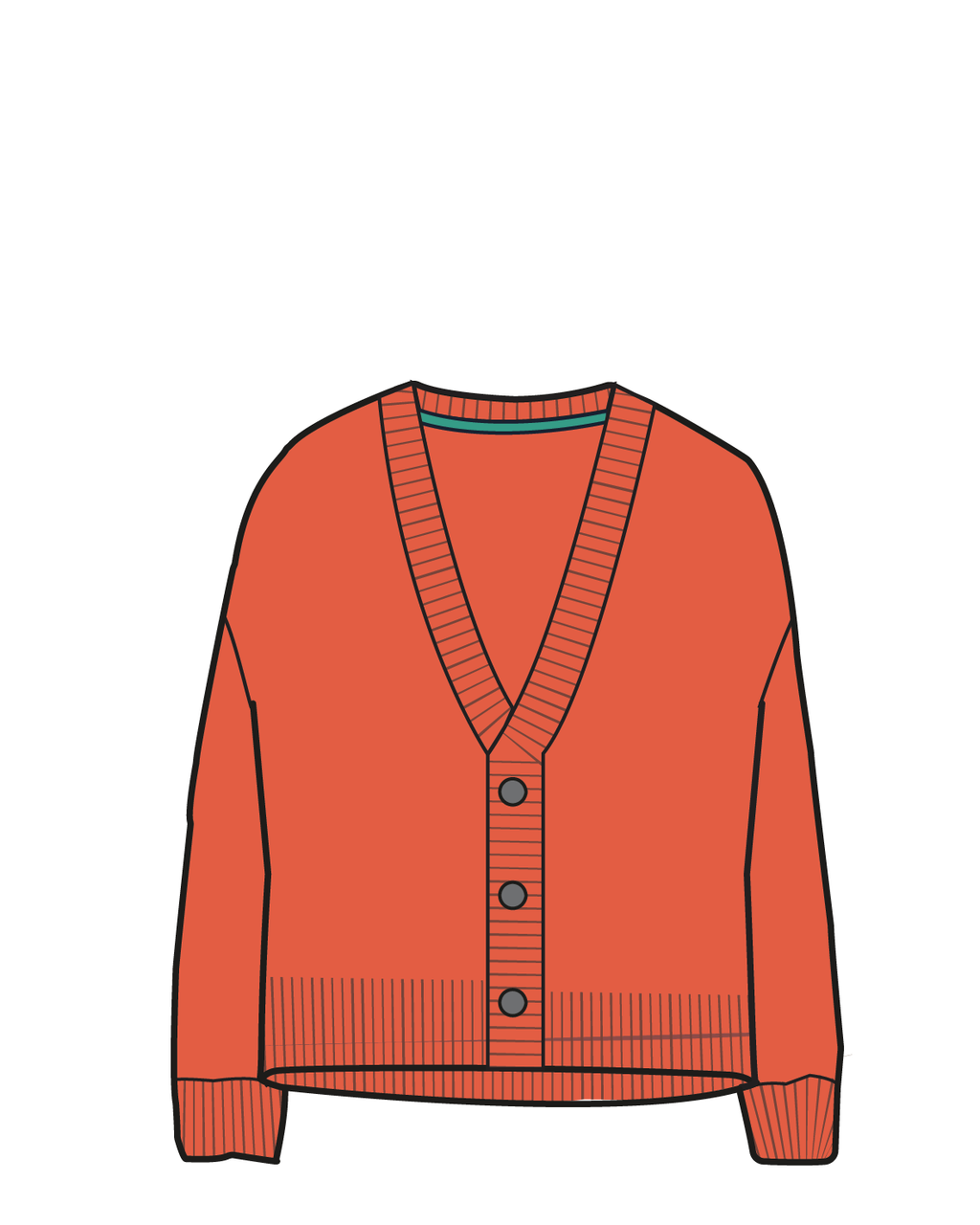 Grace Open Knit Cardigan - Ember Orange