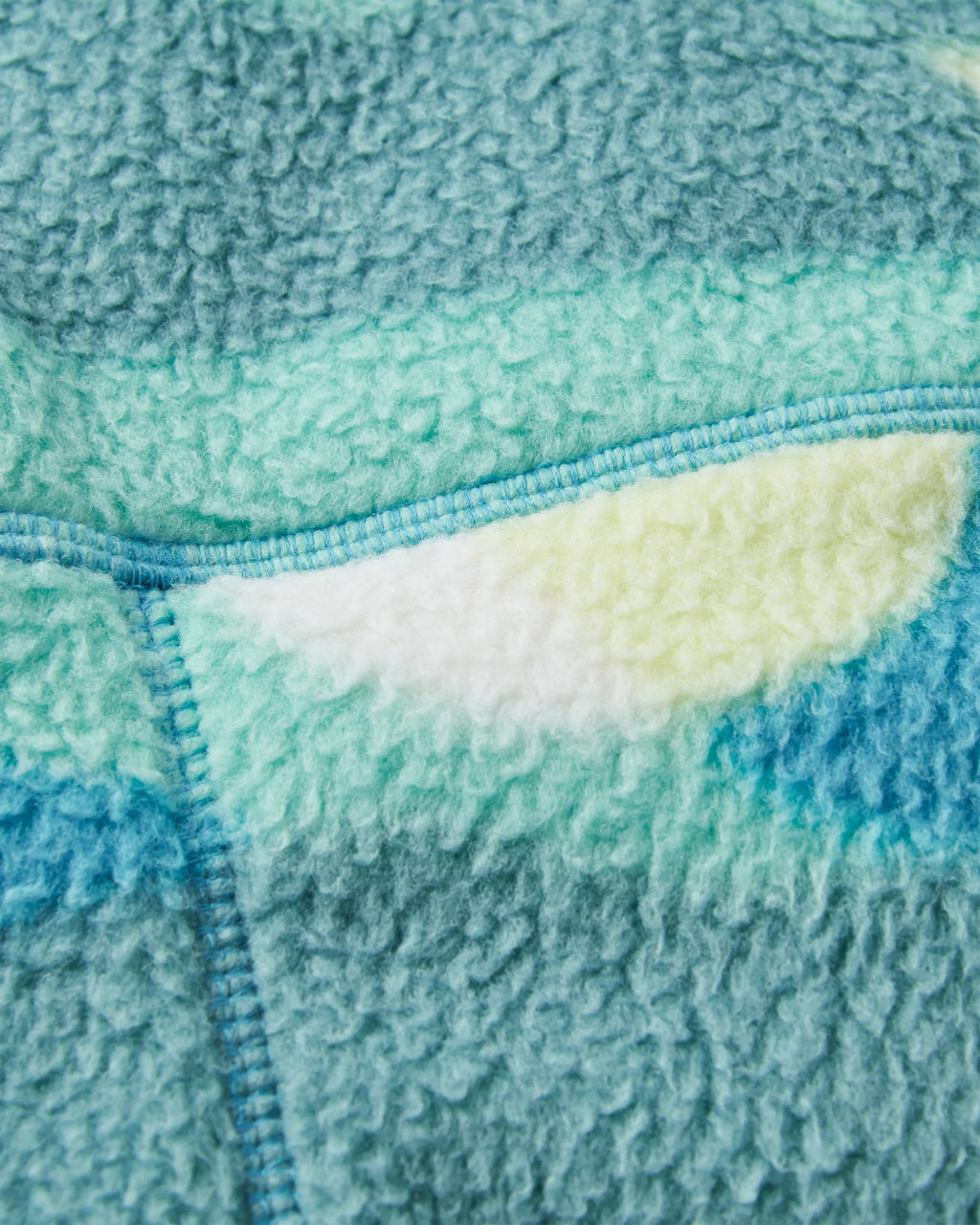 Fairbanks Full Zip Recycled Sherpa Fleece - Vista Patchwork Aqua