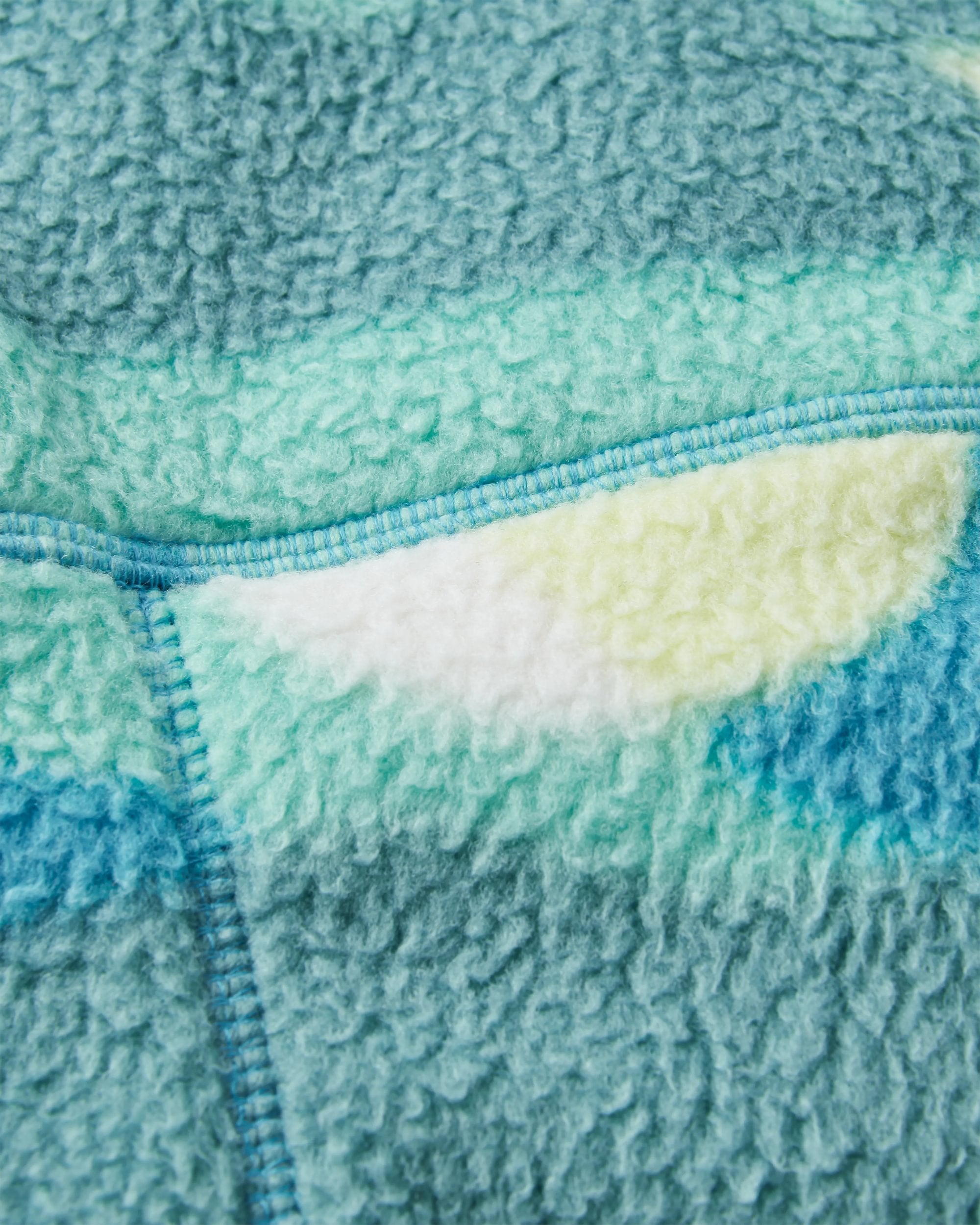 Fairbanks Full Zip Recycled Sherpa Fleece - Vista Patchwork Aqua