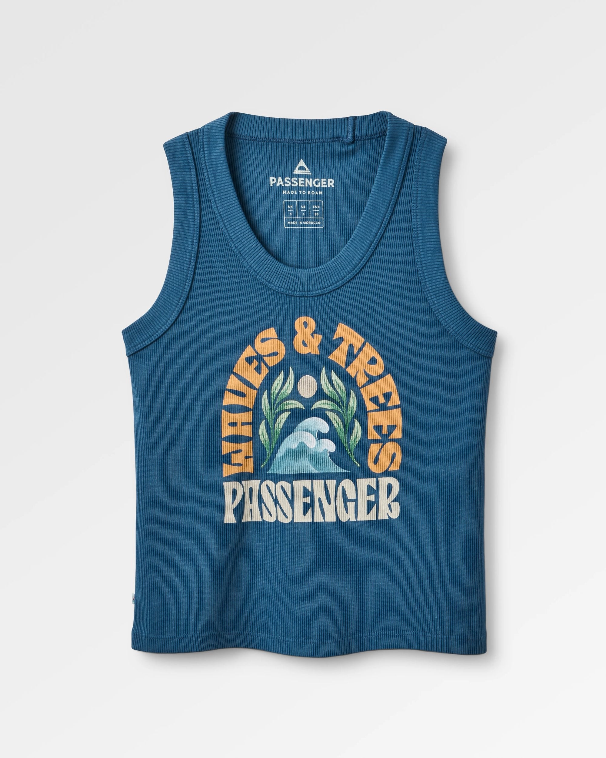 Dawning Ribbed Scoop Neck Vest - Dark Denim