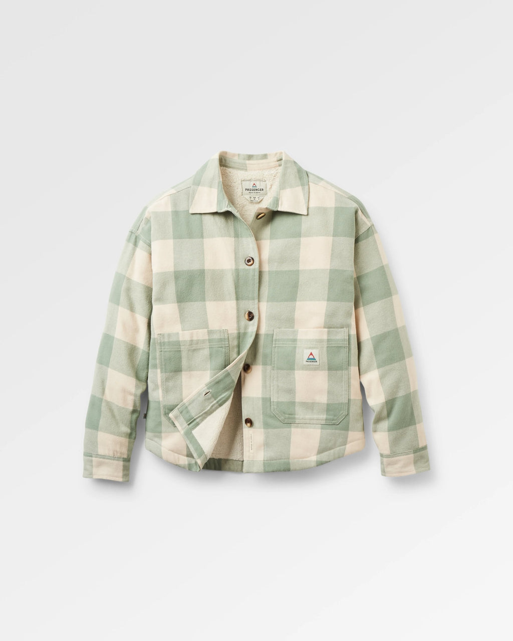 Flint Organic Cotton Overshirt - Pistachio Buffalo Check
