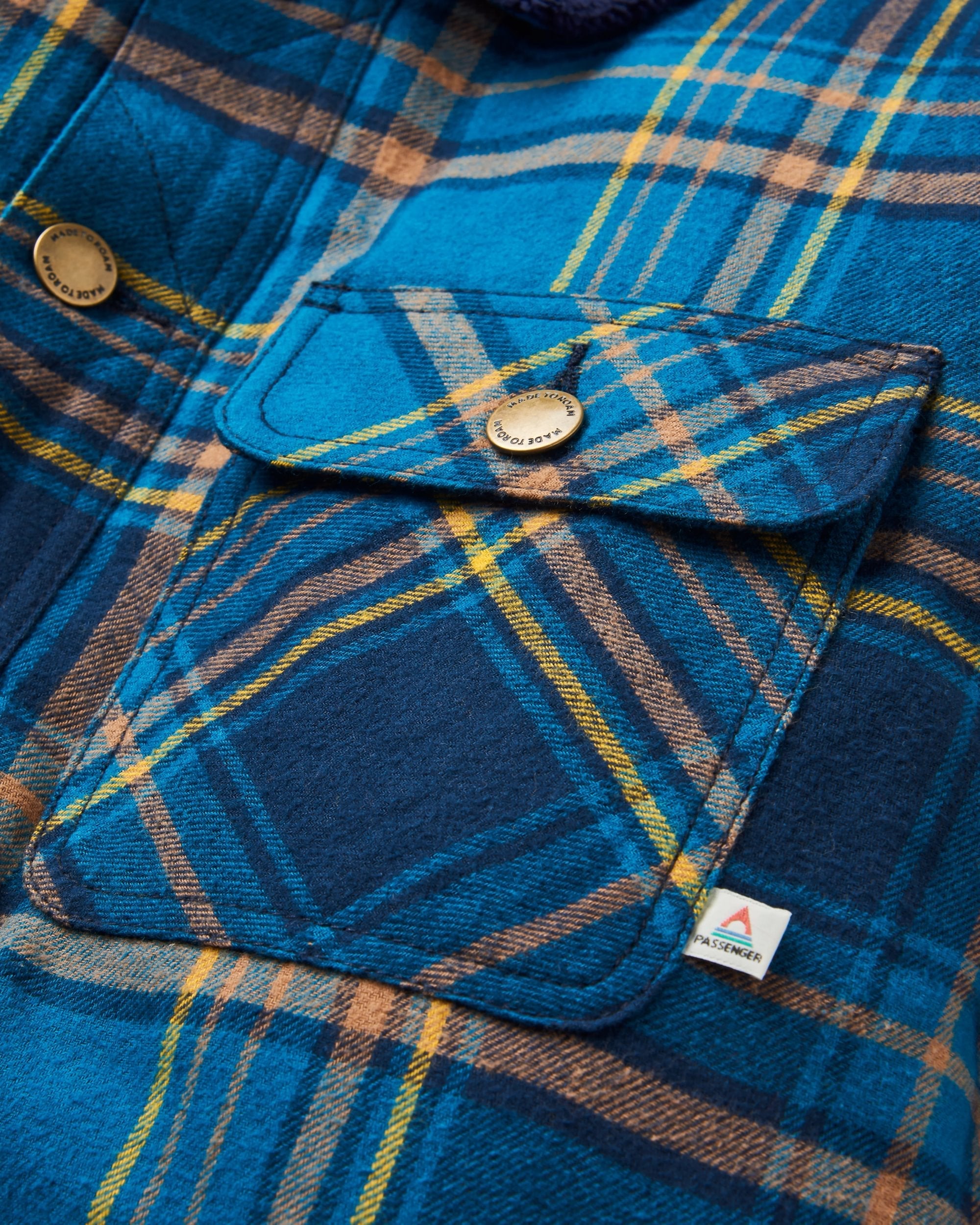 Falcon Organic Cotton Jacket - Tidal Blue Check