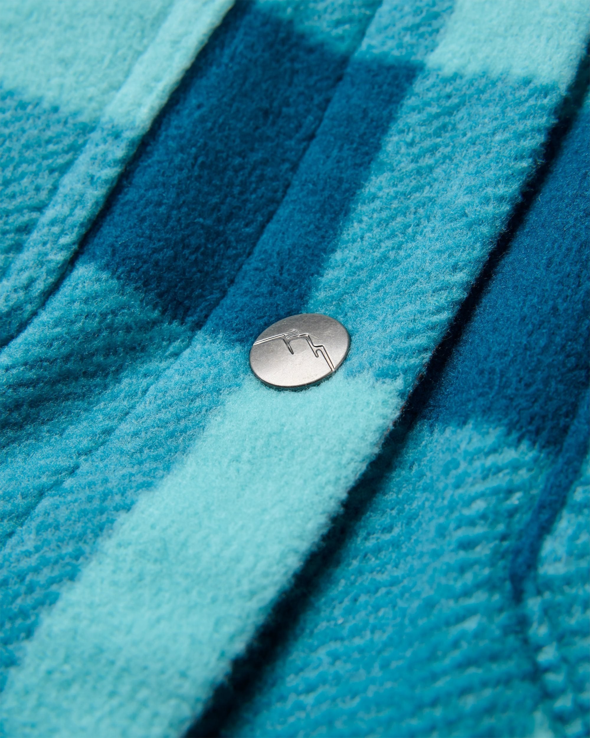 East Recycled Polar Fleece Shirt - Retro Blue Check
