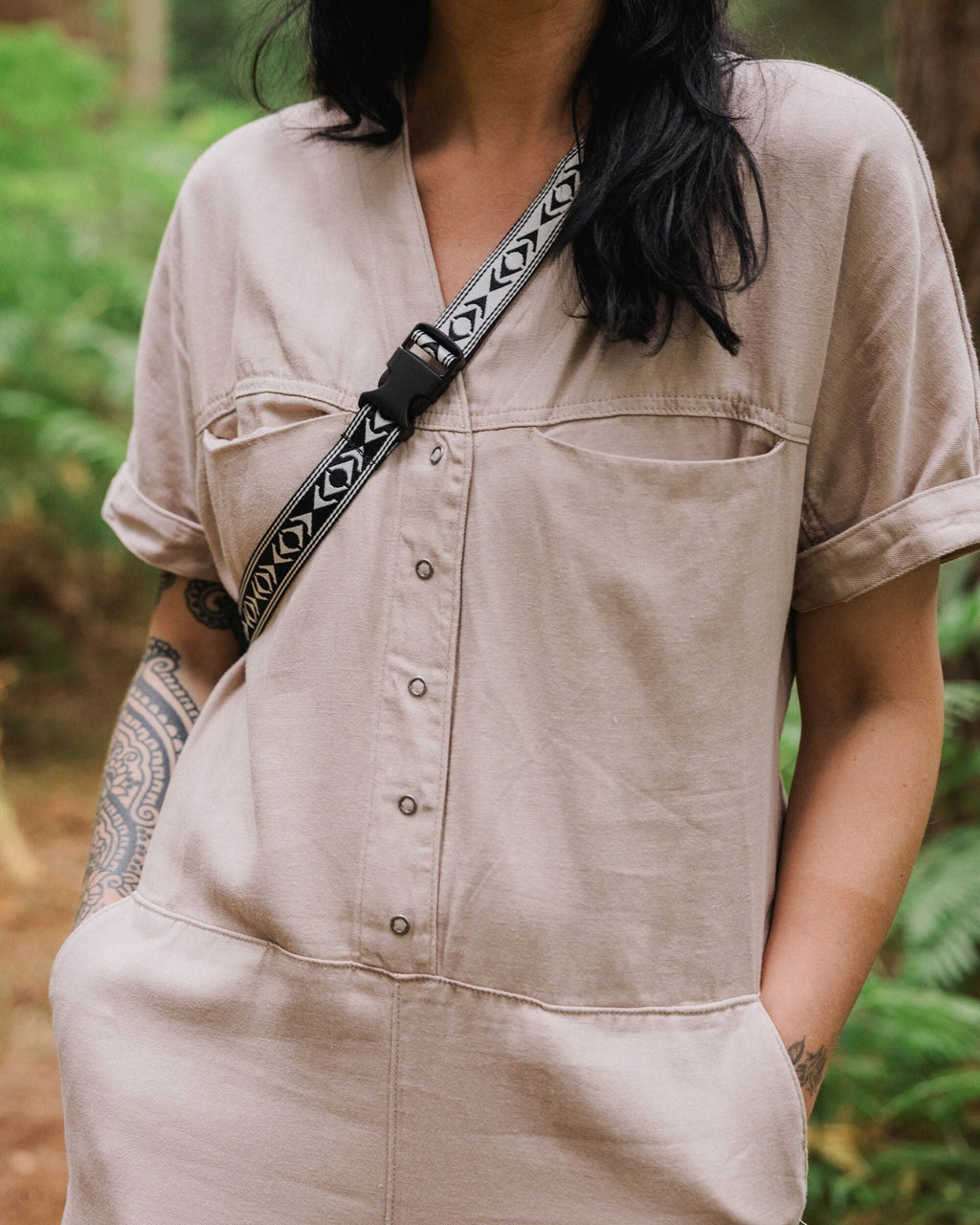 Esen Short Sleeve Jumpsuit - Simply Taupe