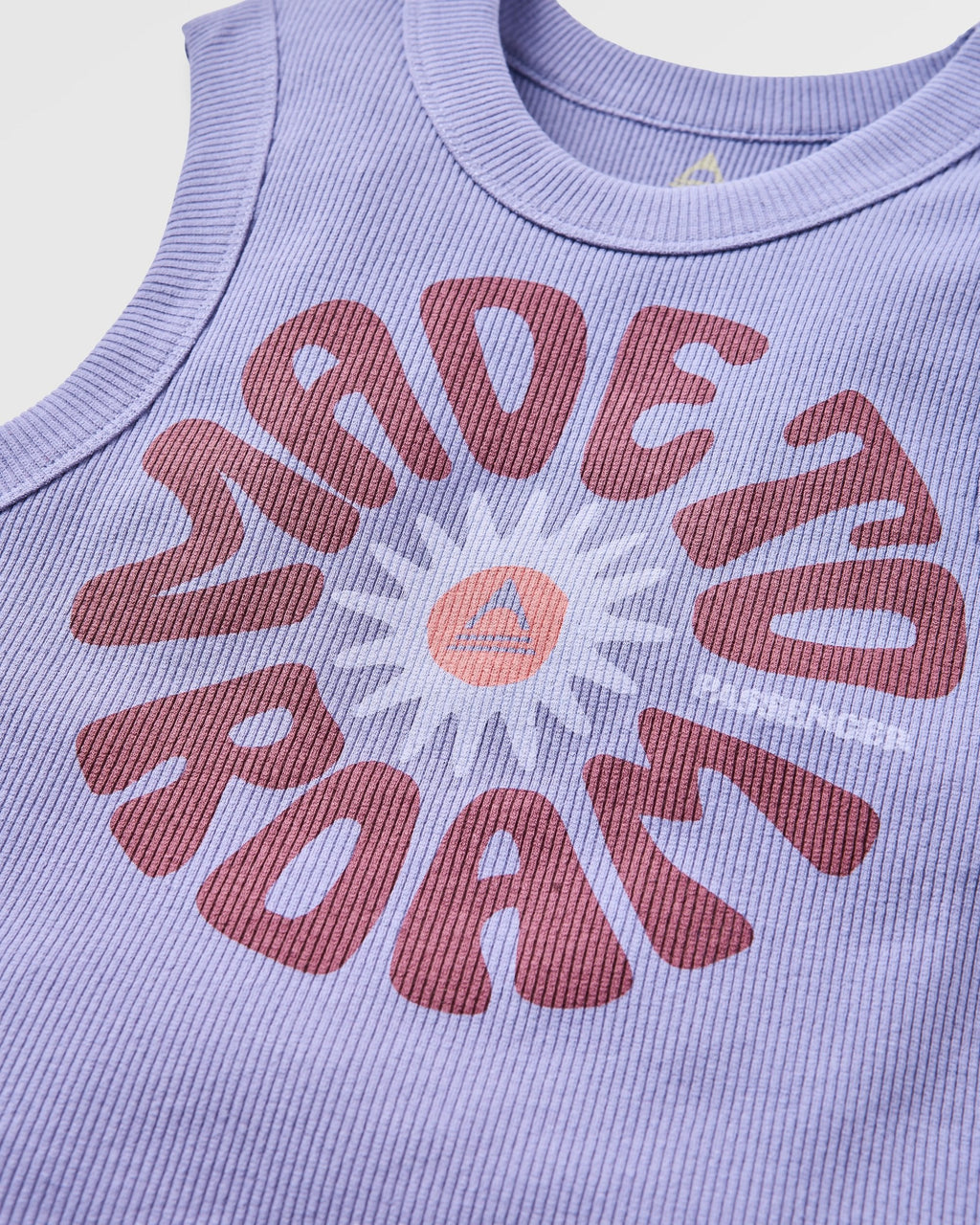 Easy Days Ribbed Graphic Cropped Vest - Retro Purple