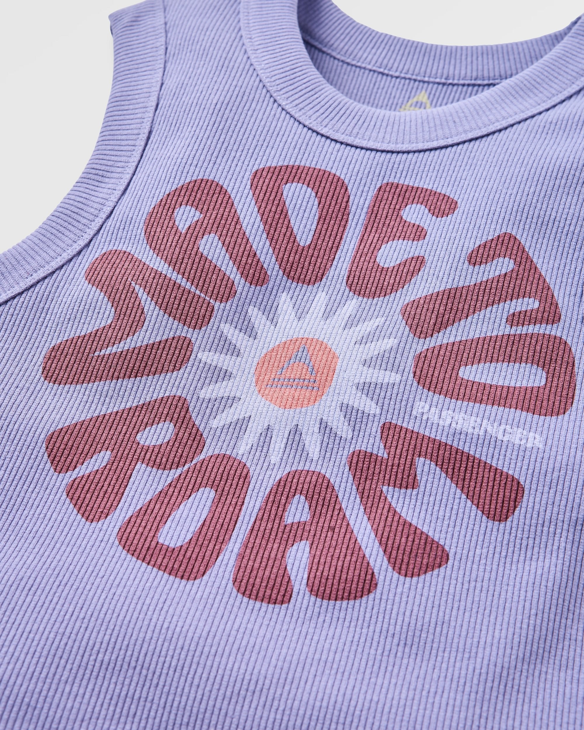 Easy Days Ribbed Graphic Cropped Vest - Retro Purple