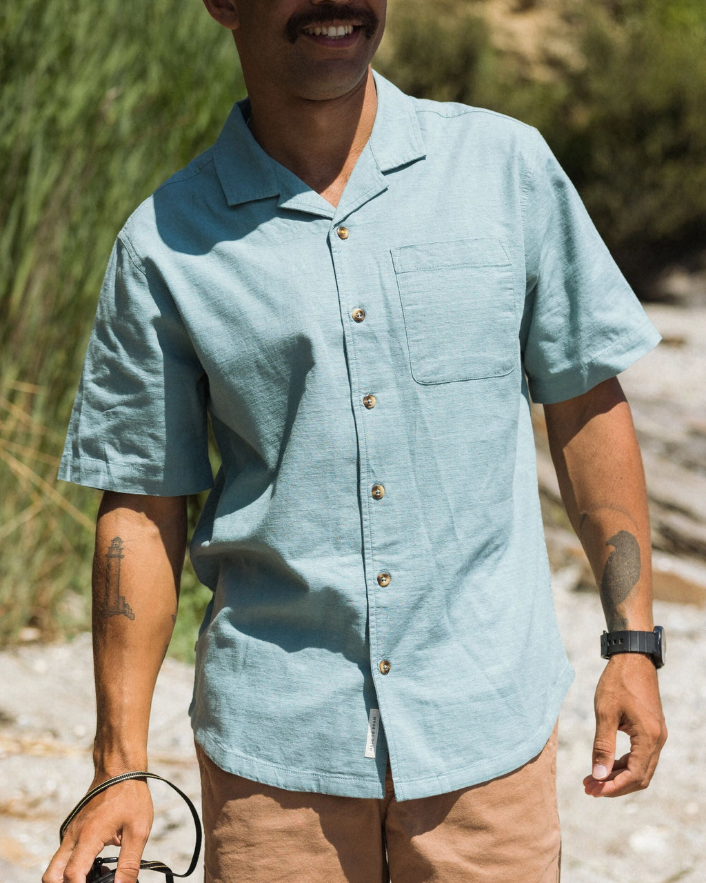 Cove Organic Cotton Textured Shirt - Arctic