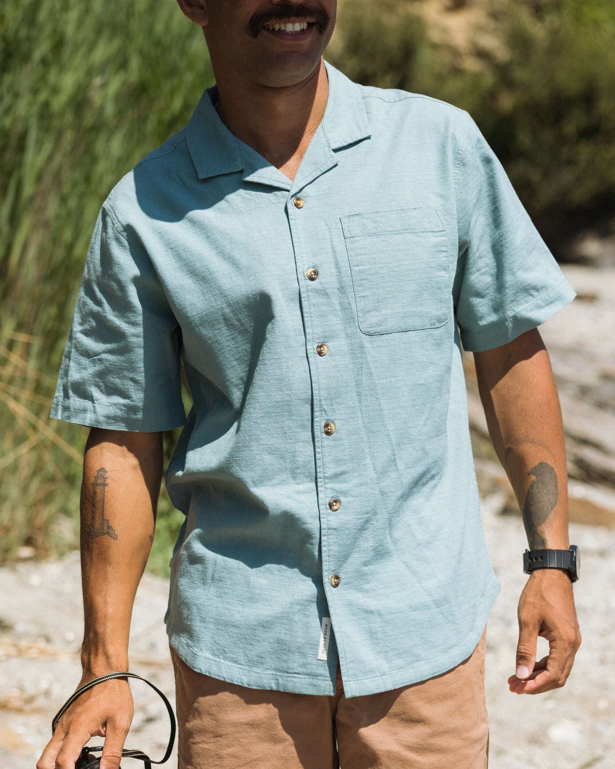 Cove Organic Cotton Textured Shirt - Arctic