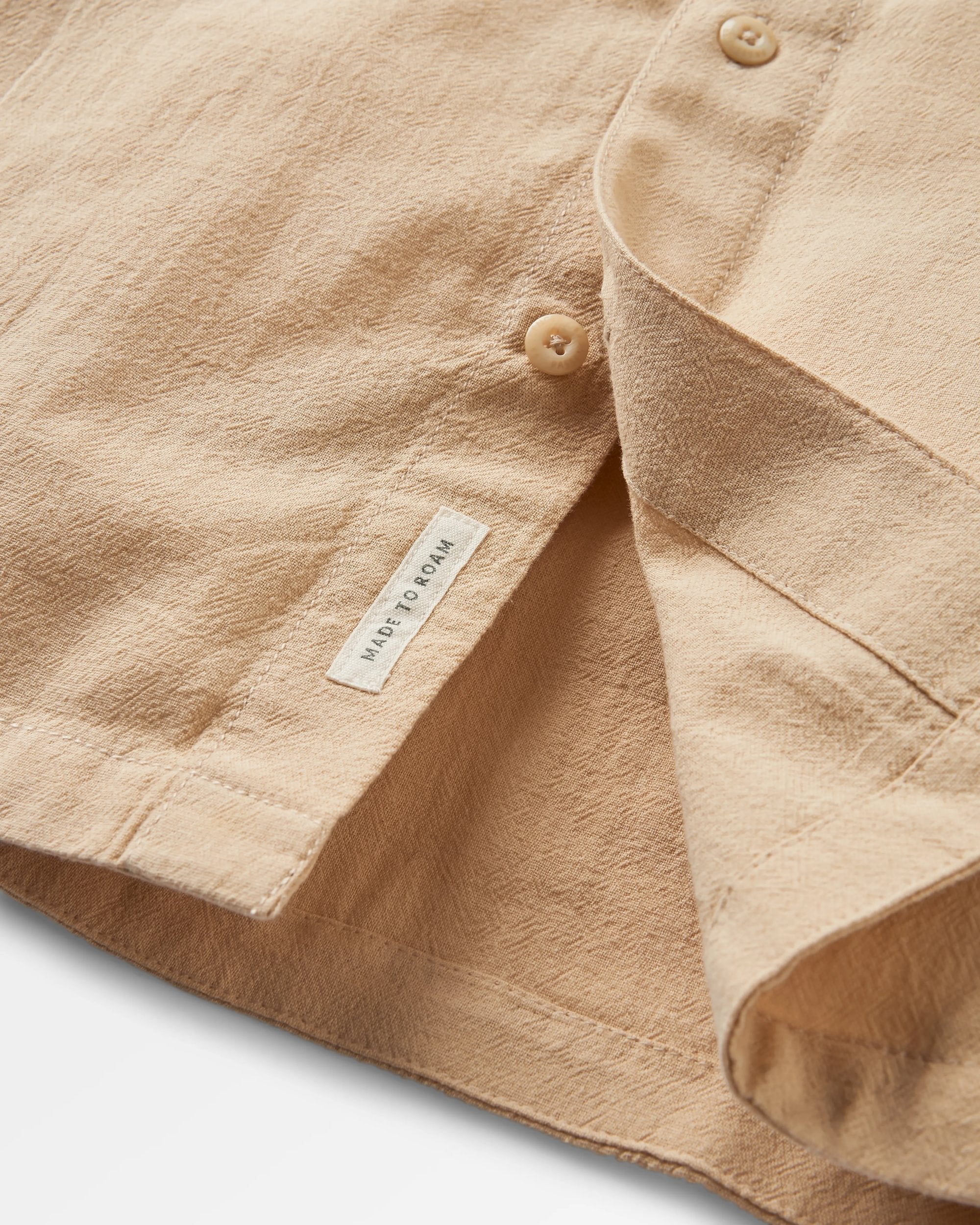 Arica Textured Organic Cotton Shirt - Stone