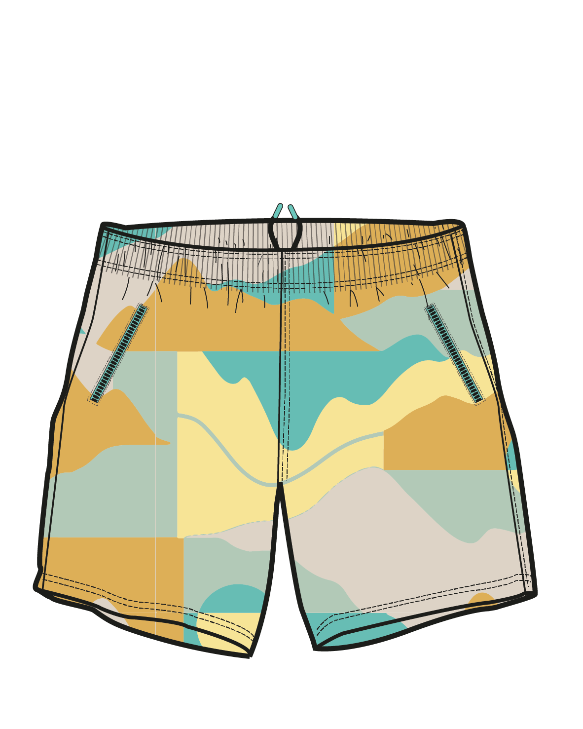 Flaris NetPlus® All Purpose Short - Vista Patchwork Yellow