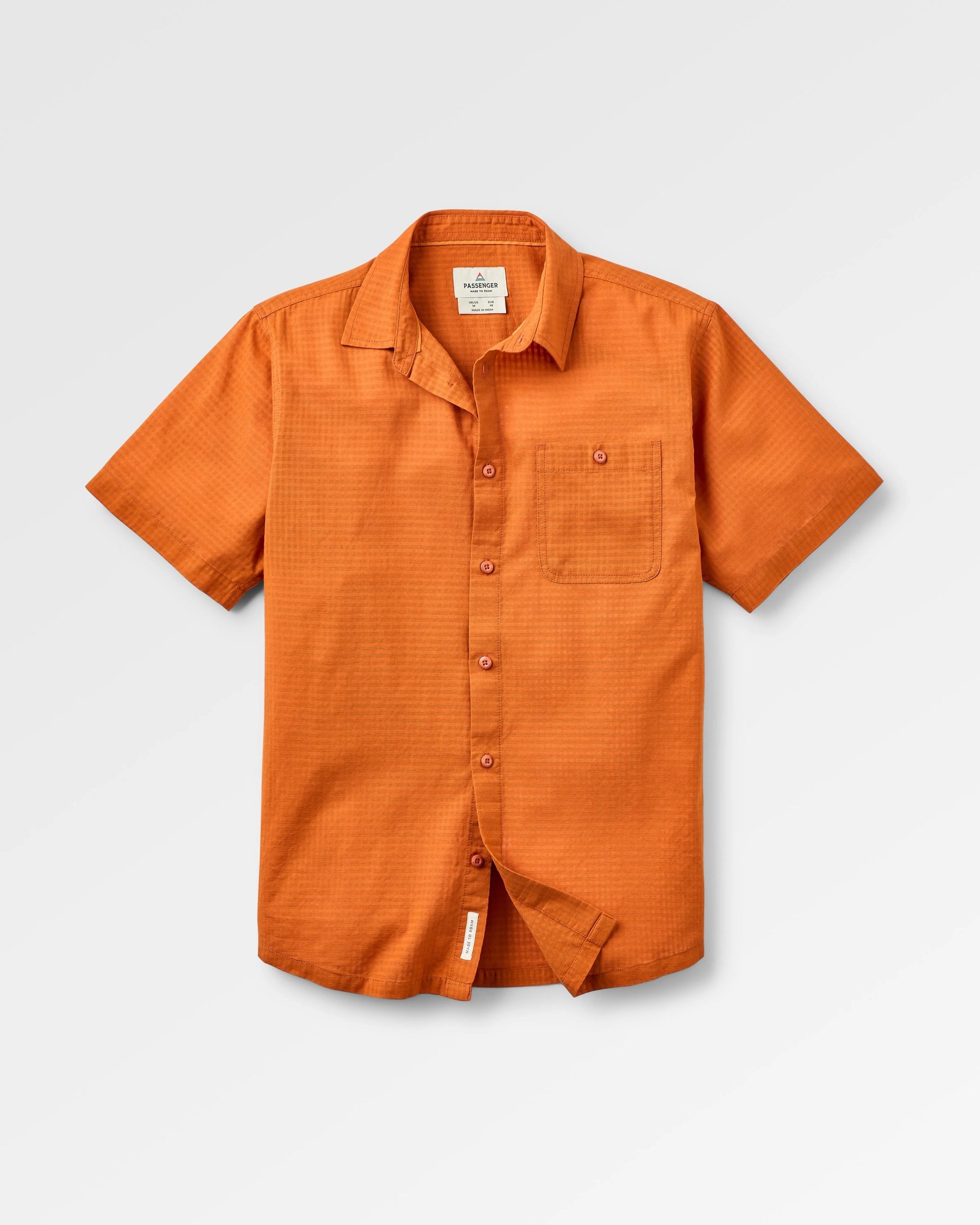 Chill Textured Short Sleeve Shirt - Sunset Orange