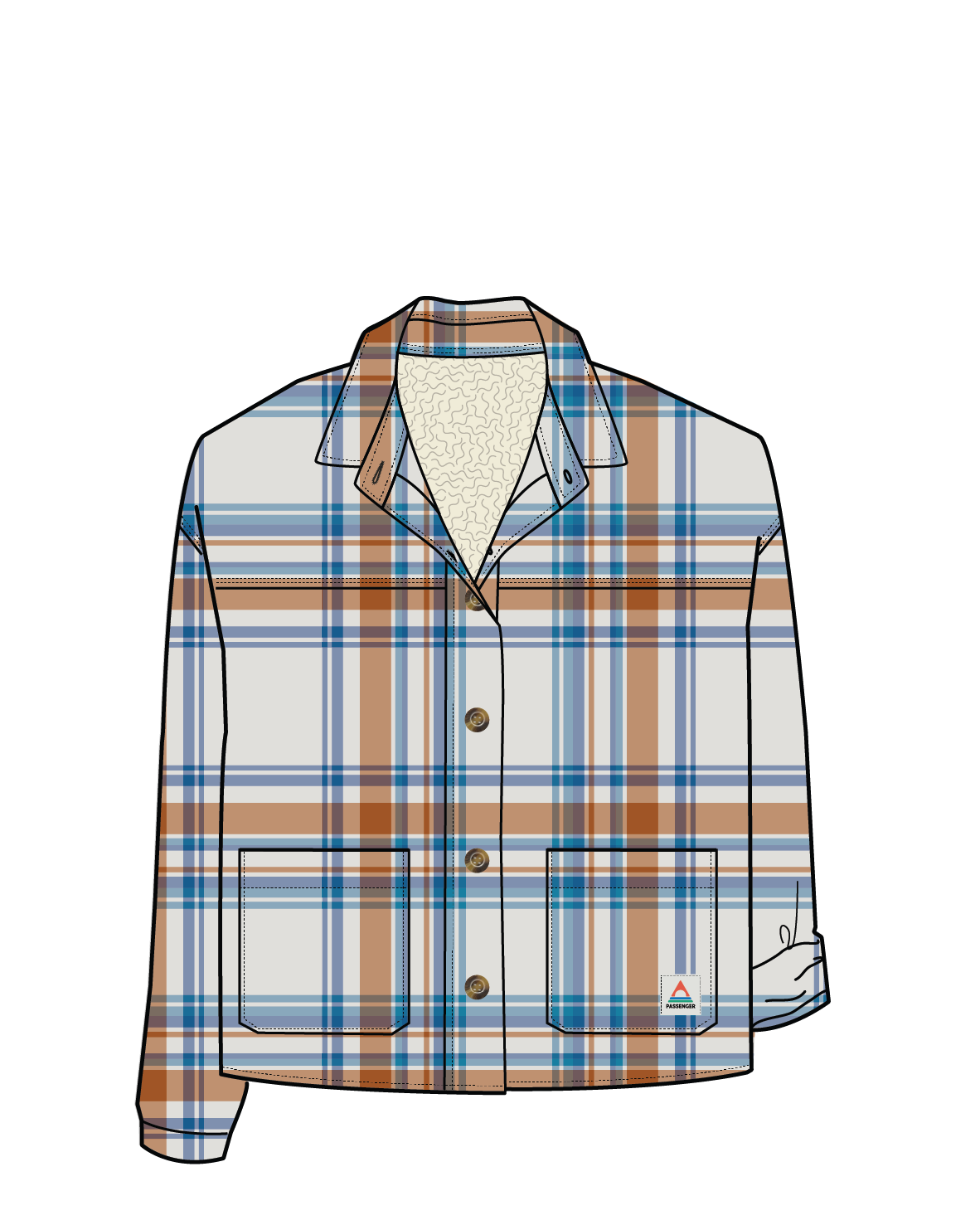 Flint Organic Cotton Overshirt - Vintage White Check