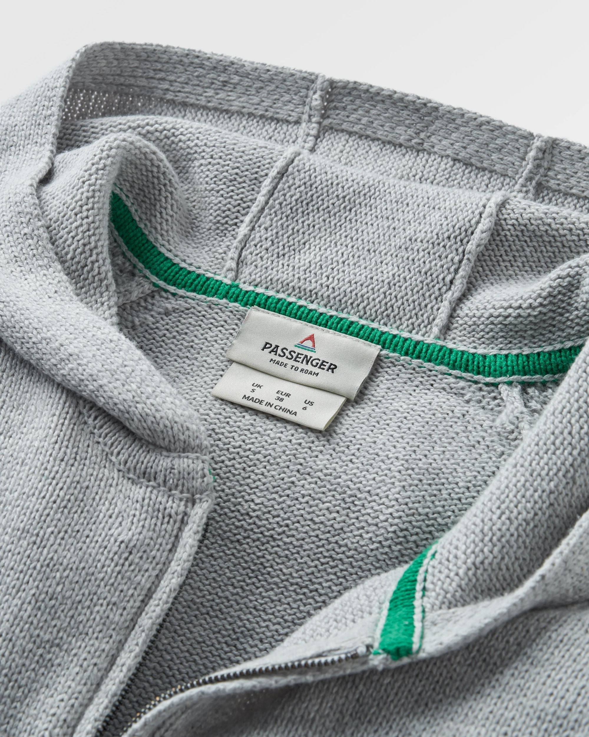 Cove Organic Cotton Knitted Zip Hoodie - Grey Marl