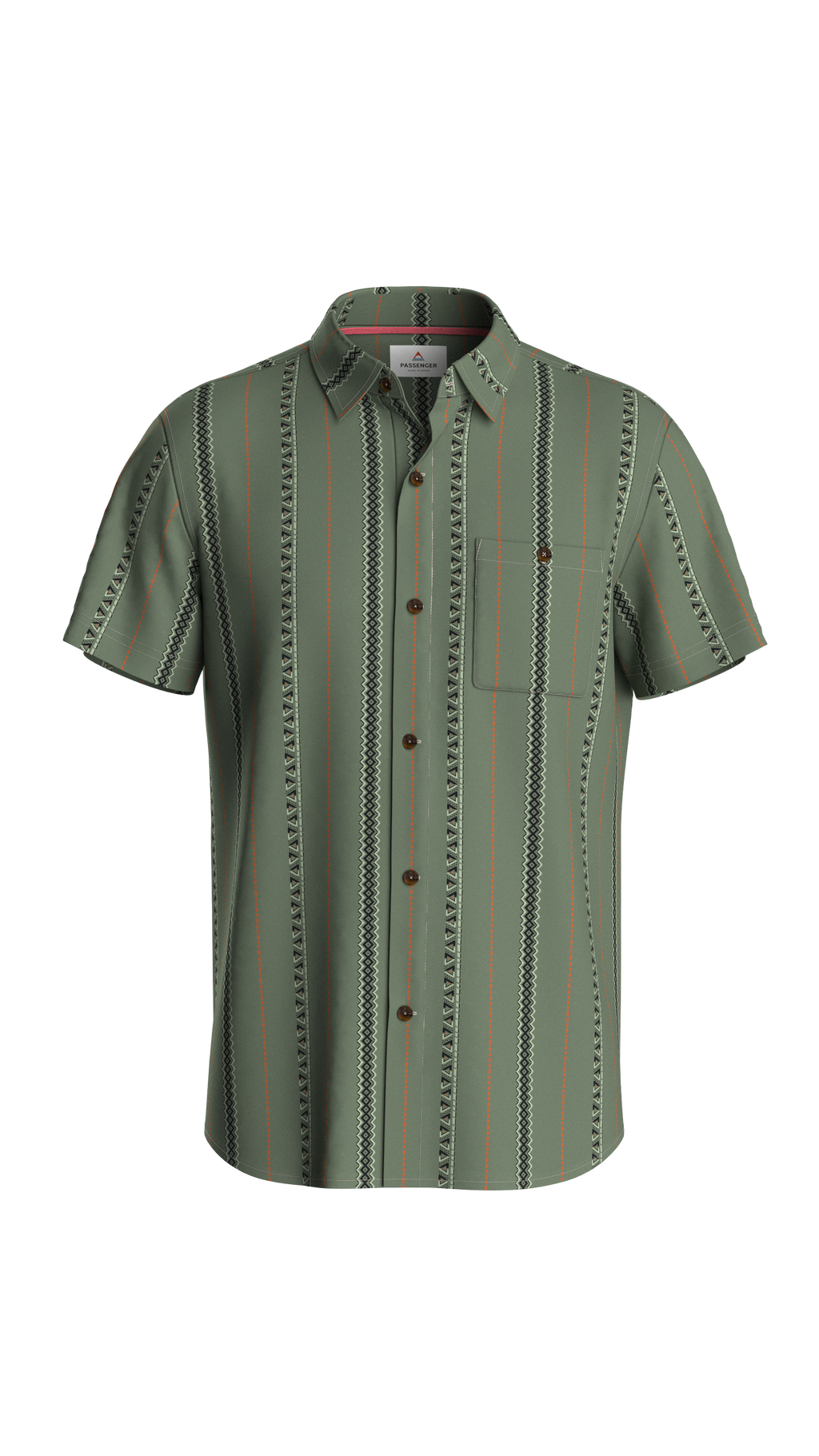 Chill Textured Short Sleeve Shirt - Wild Green Stripe
