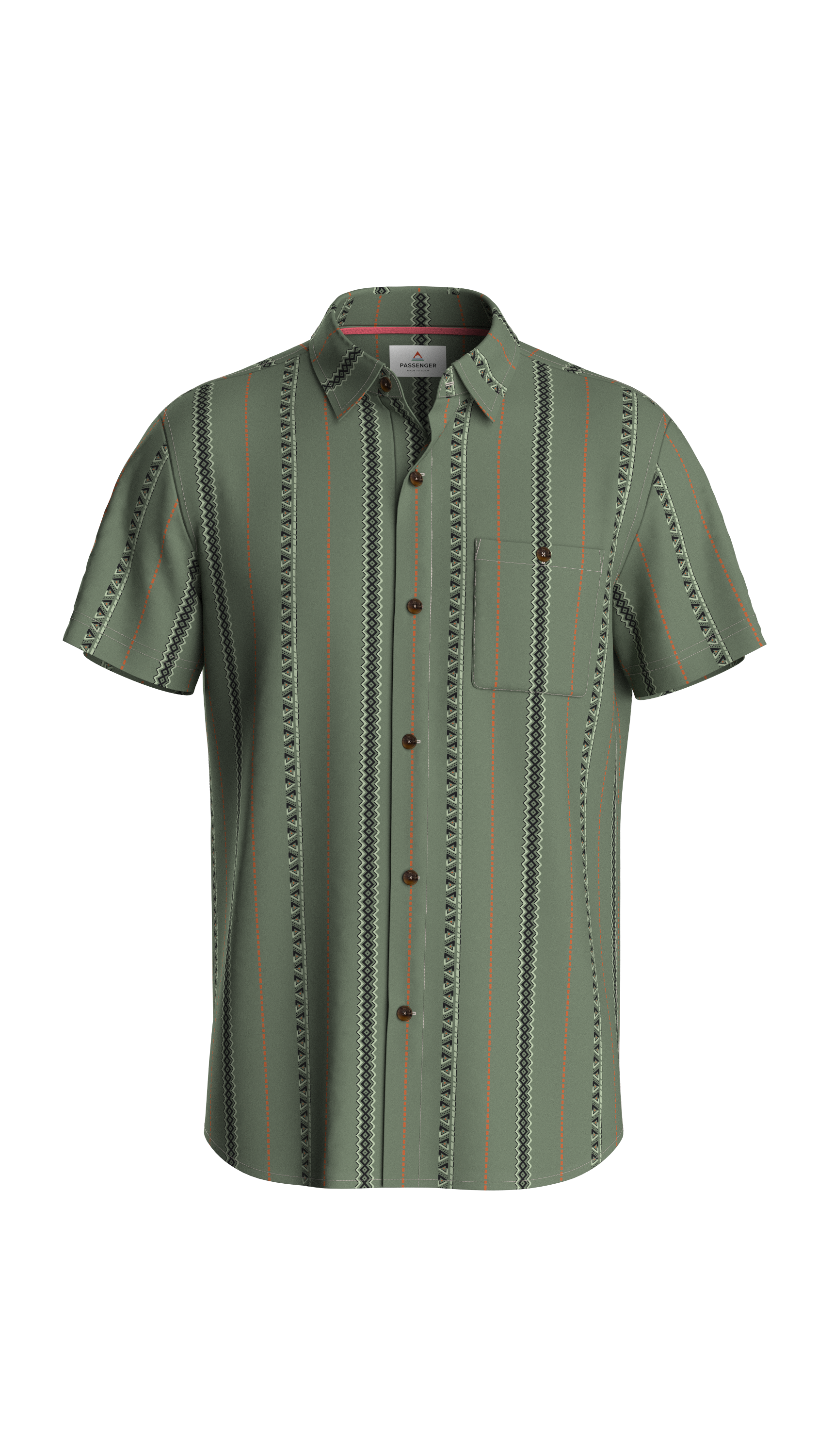 Chill Textured Short Sleeve Shirt - Wild Green Stripe