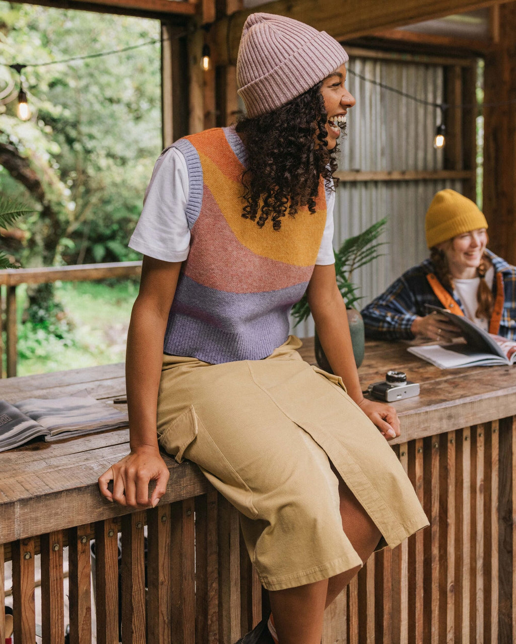 Avian Cord Maxi Skirt - Biscuit