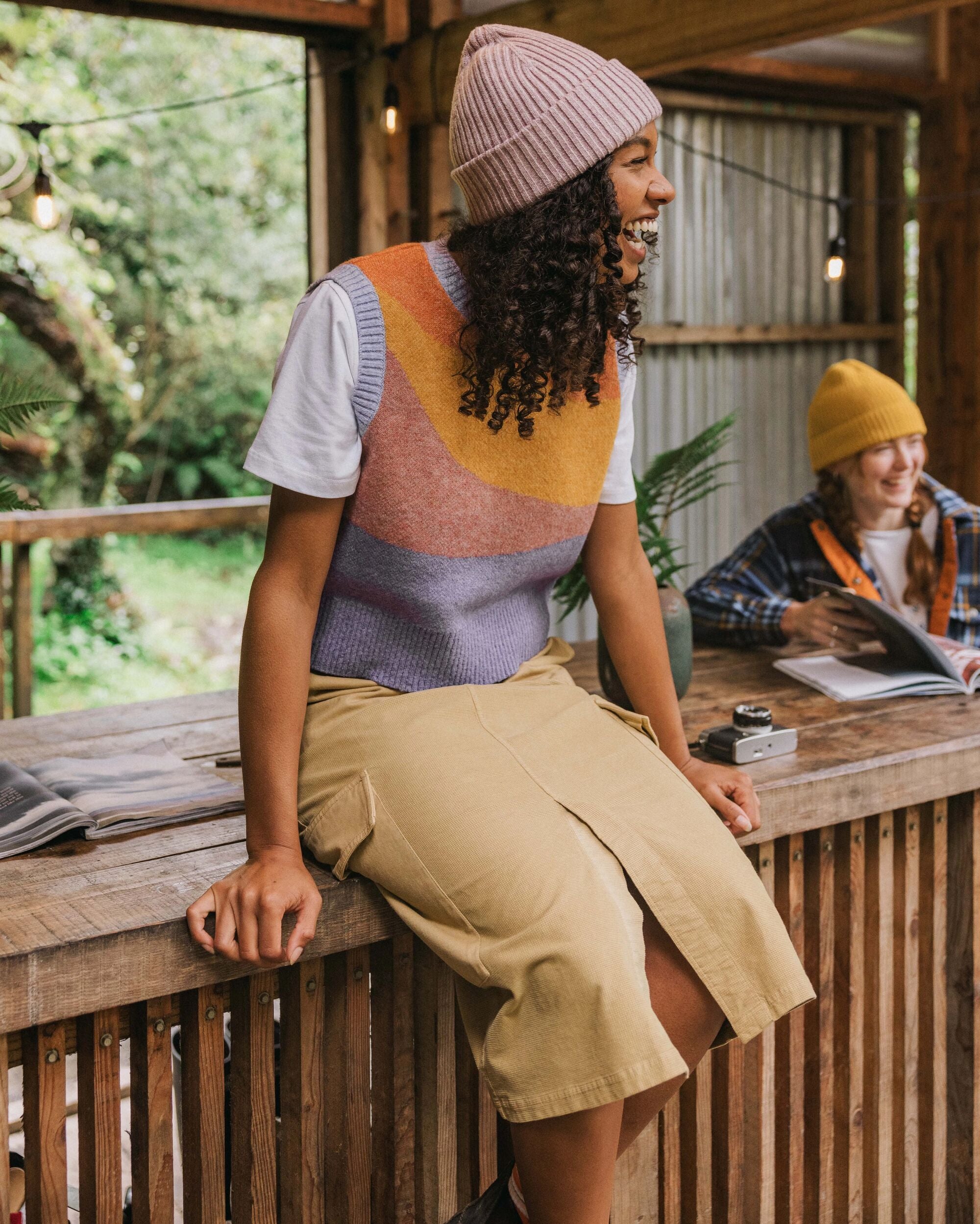 Avian Cord Maxi Skirt - Biscuit