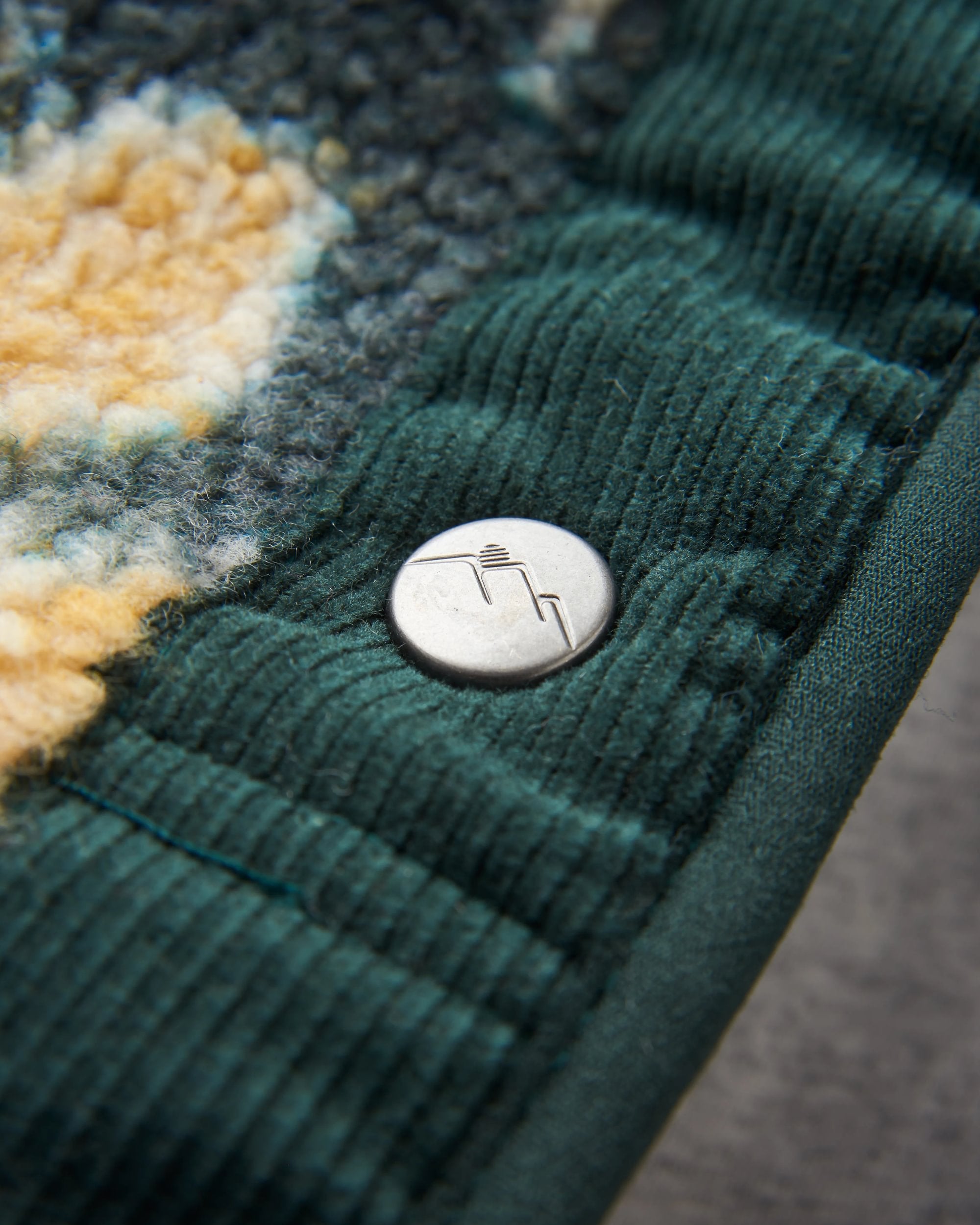 Clover Recycled Cotton-Lined Sherpa Fleece - Frost Dark Fern