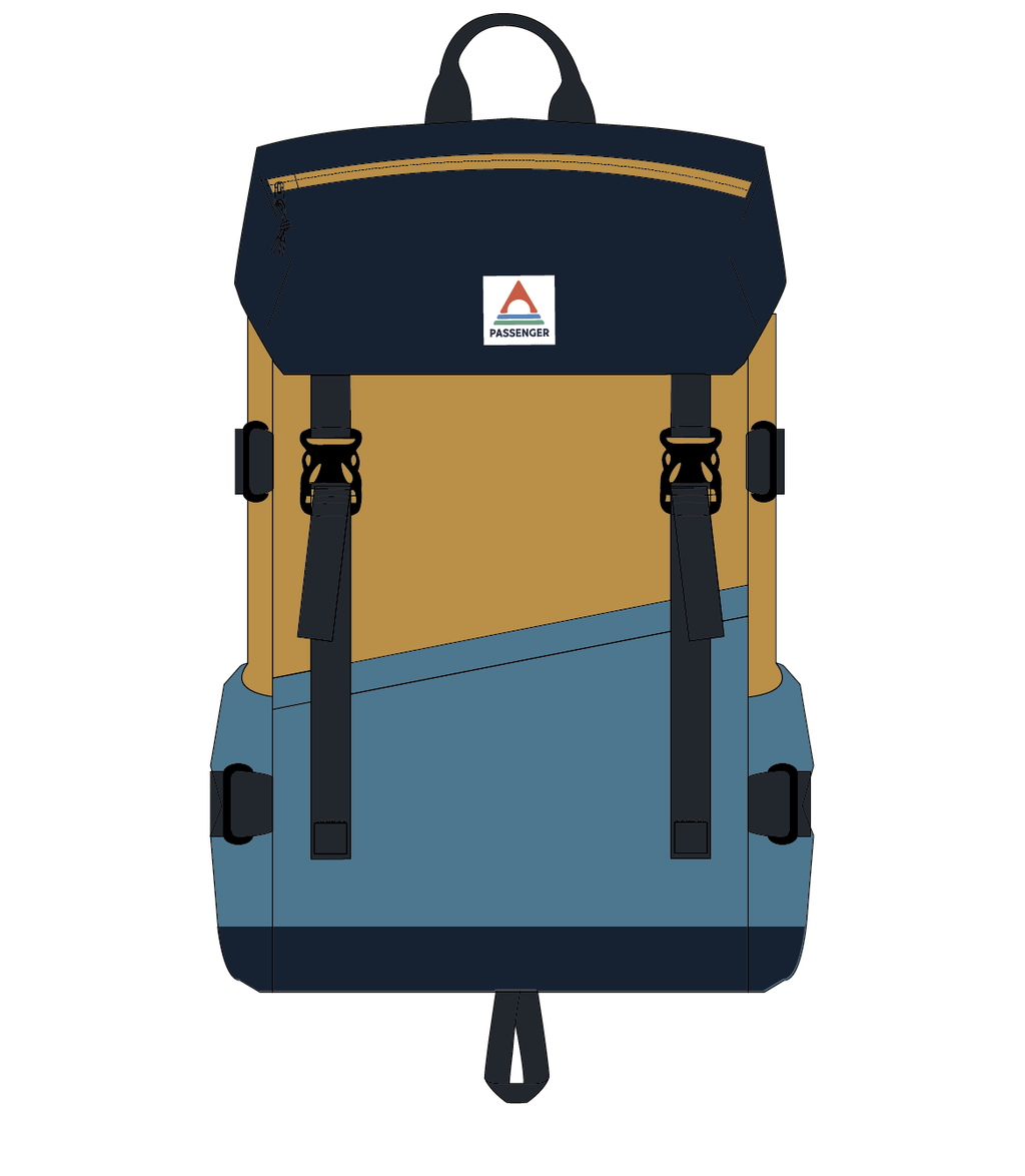Boondocker Recycled 26L Backpack - Honey/Dark Denim/Rich Navy
