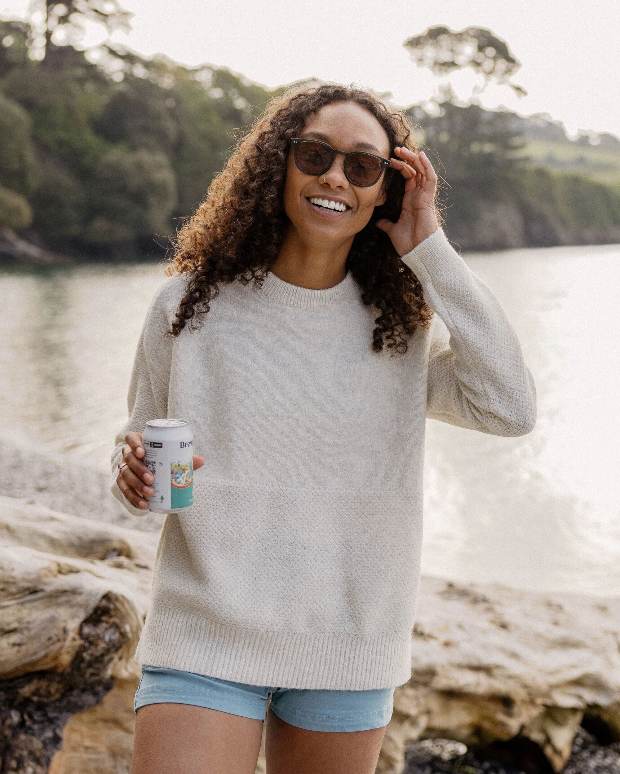 Cove Organic Cotton Knitted Jumper - Off White