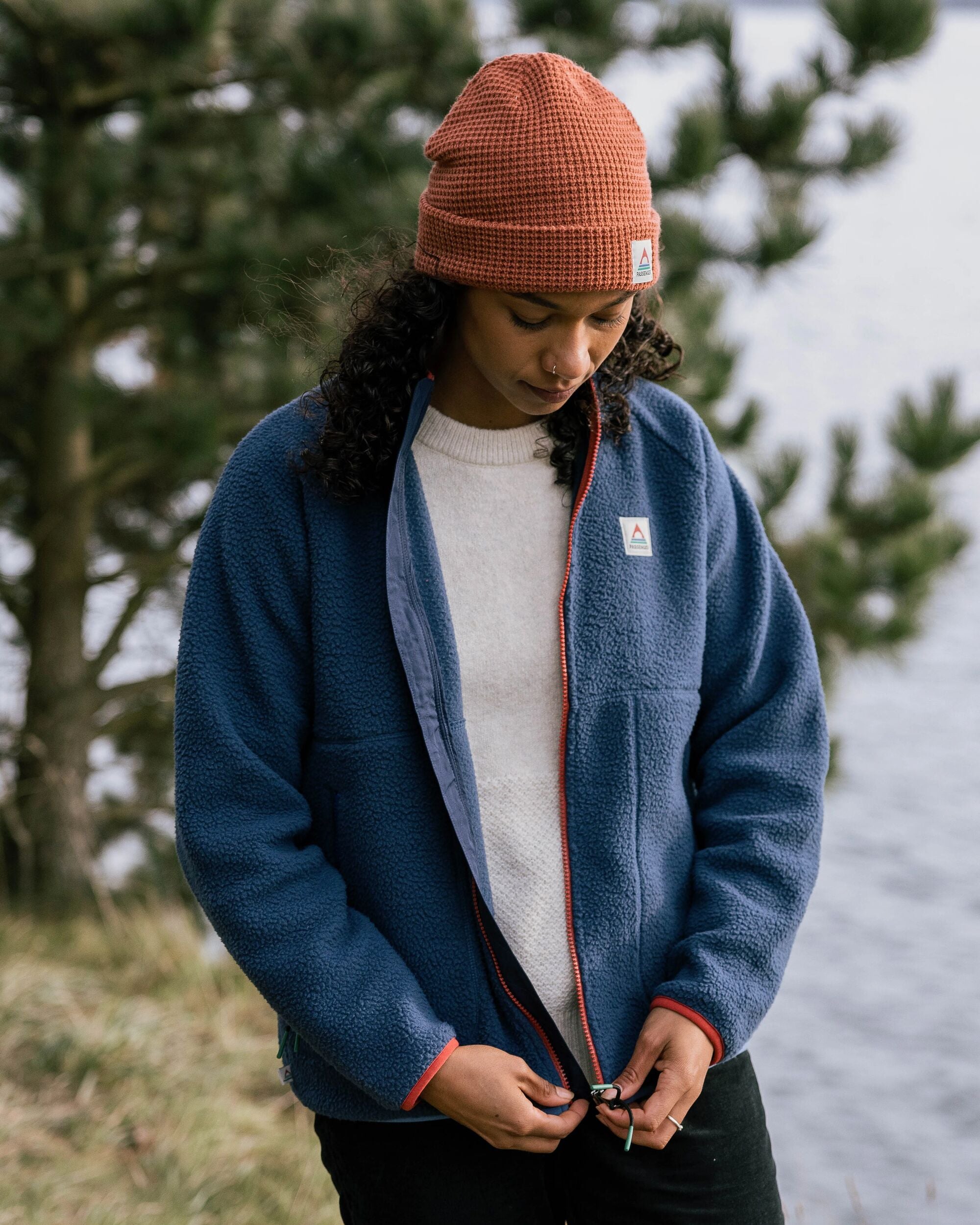 Fairbanks Full Zip Recycled Sherpa Fleece - Dark Denim